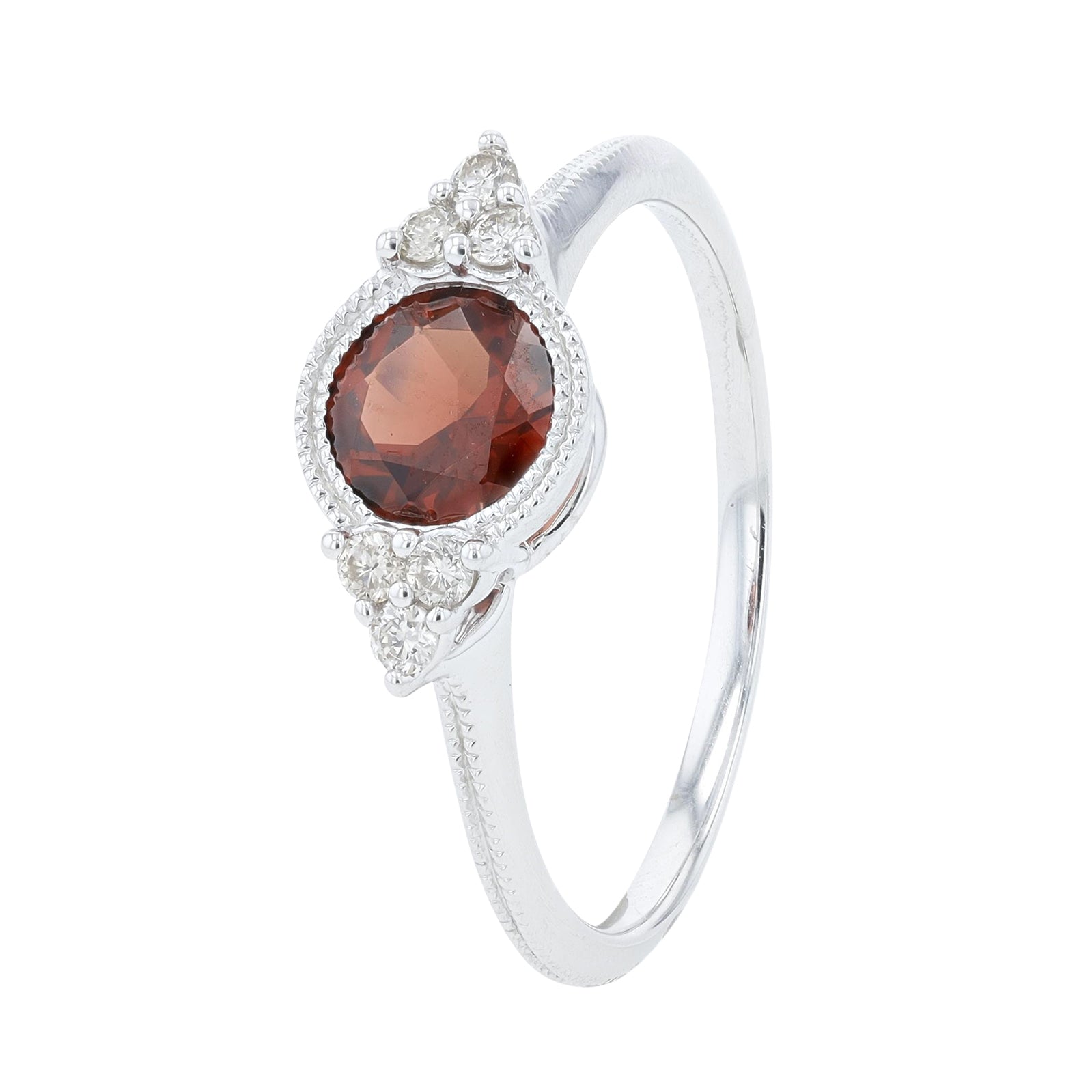 10K WG Bezel Set 0.88 CT Garnet Center Ring