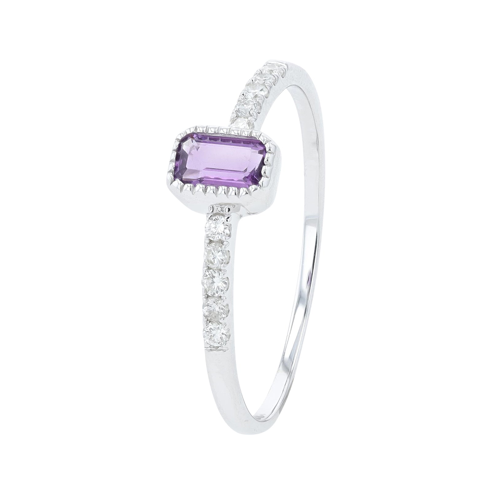 10K WG Amethyst Center Ring