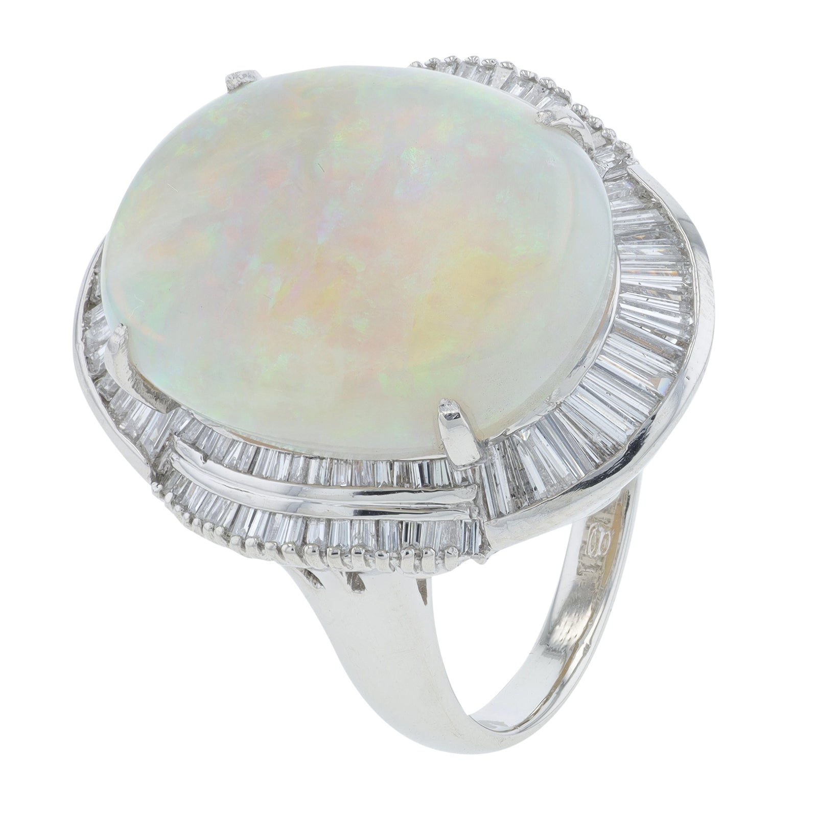 PT900 9.98 CT Opal Center Ring