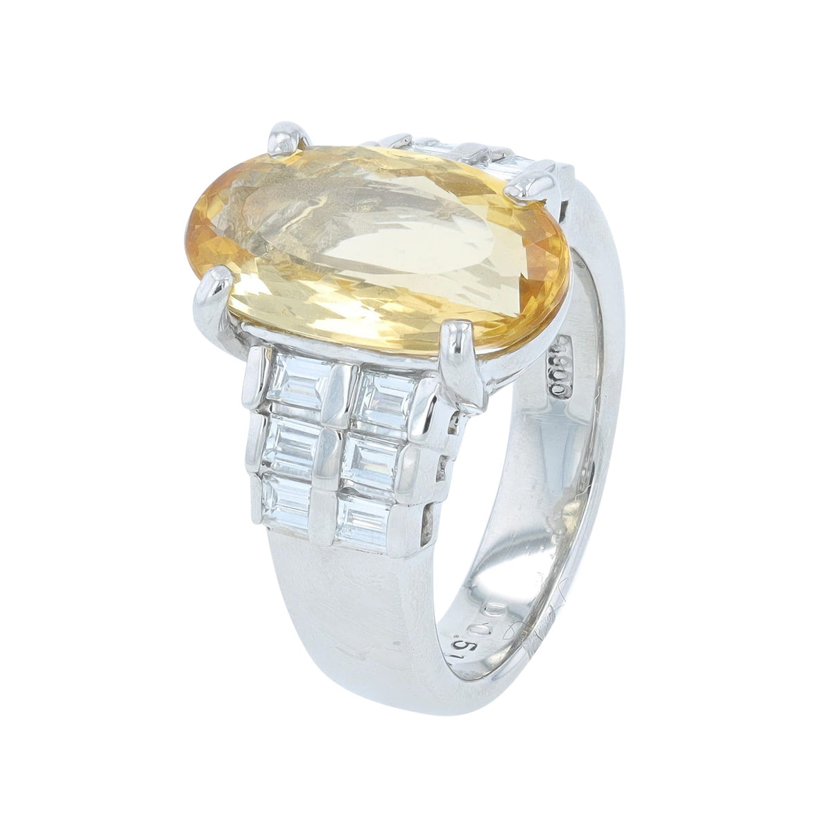 PT900 4.85 CT Imperial Topaz Oval Center Ring