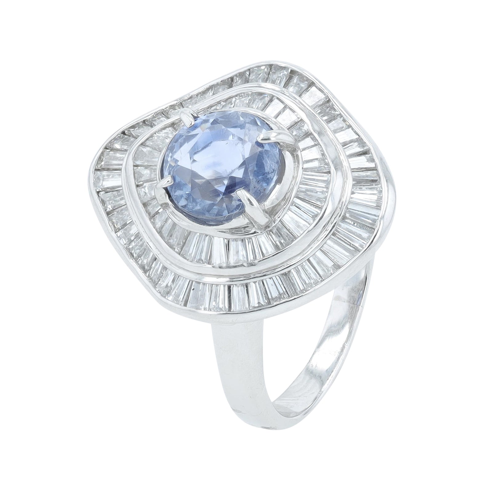 PT900 1.44 CT Sapphire Center Ballerina Ring