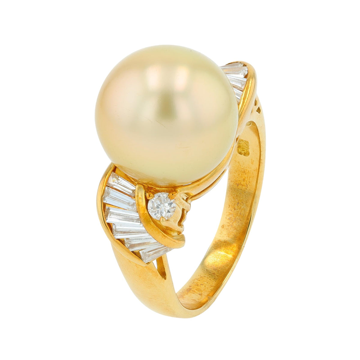 18K YG 11.6 MM Golden Pearl Ring