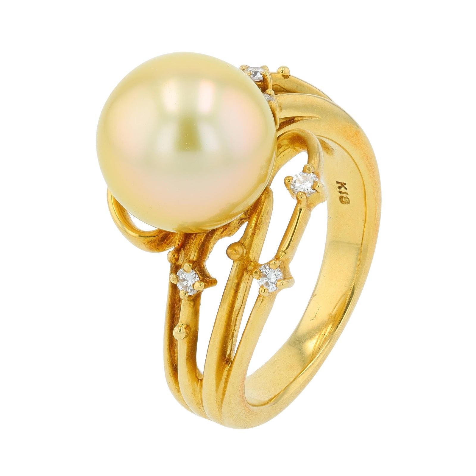 18K YG 10 MM Pearl Ring
