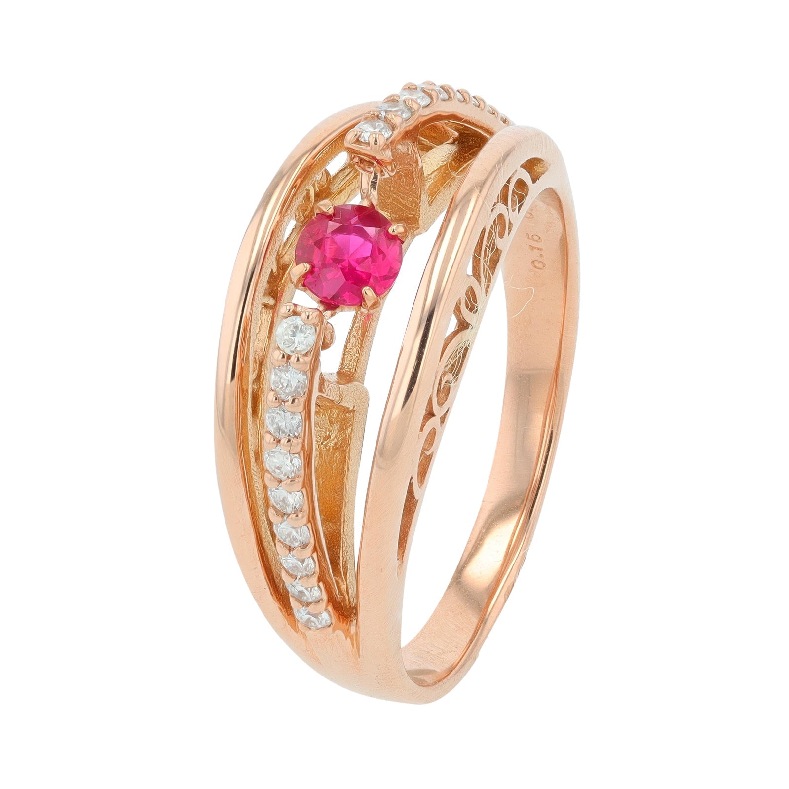 18K RG 0.15 CT Ruby Ring