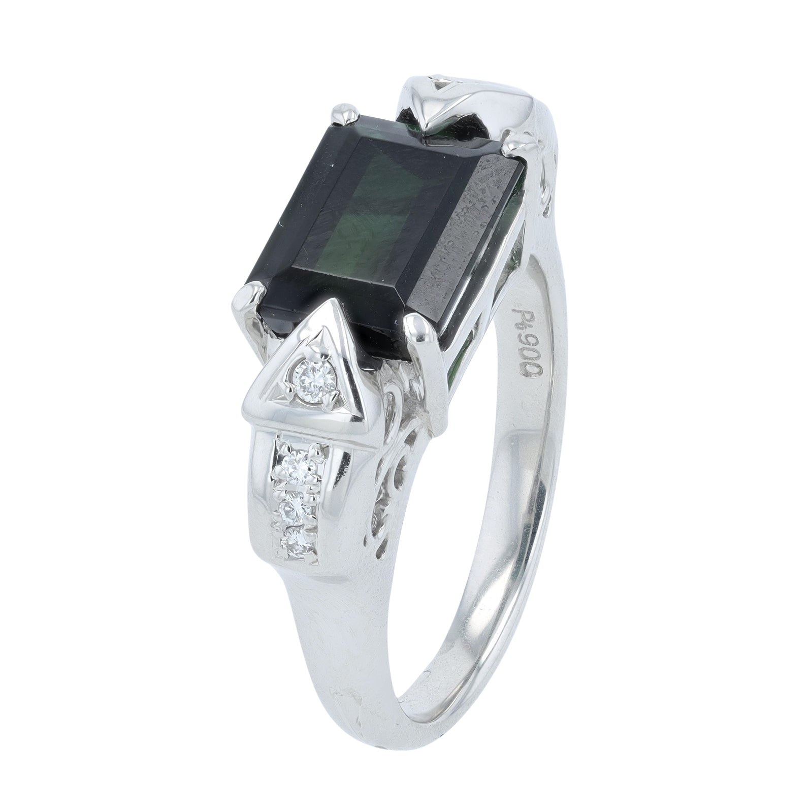 PT900 3.55 CT Green Tourmaline Ring