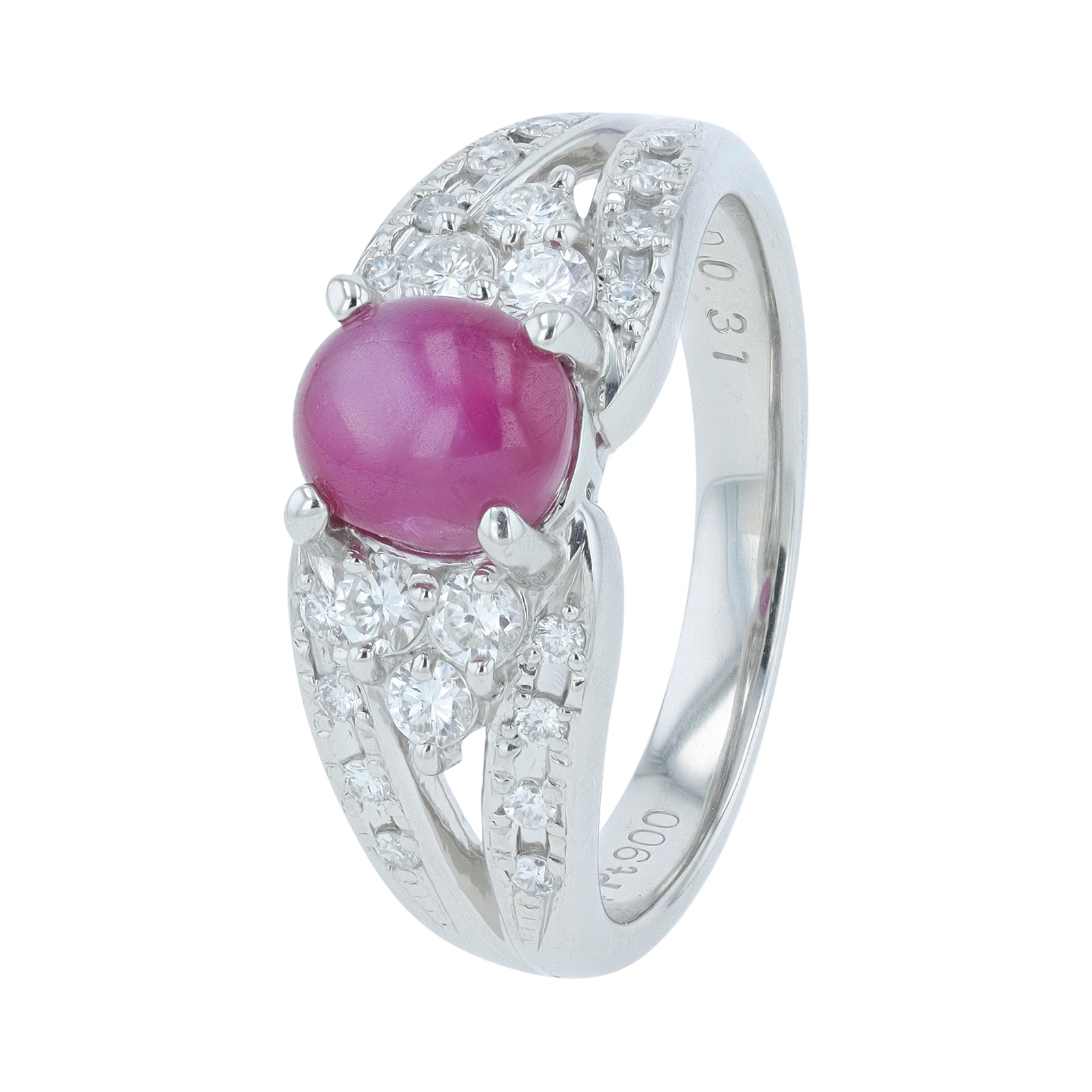 PT900 1.54 CT Star Ruby Ring