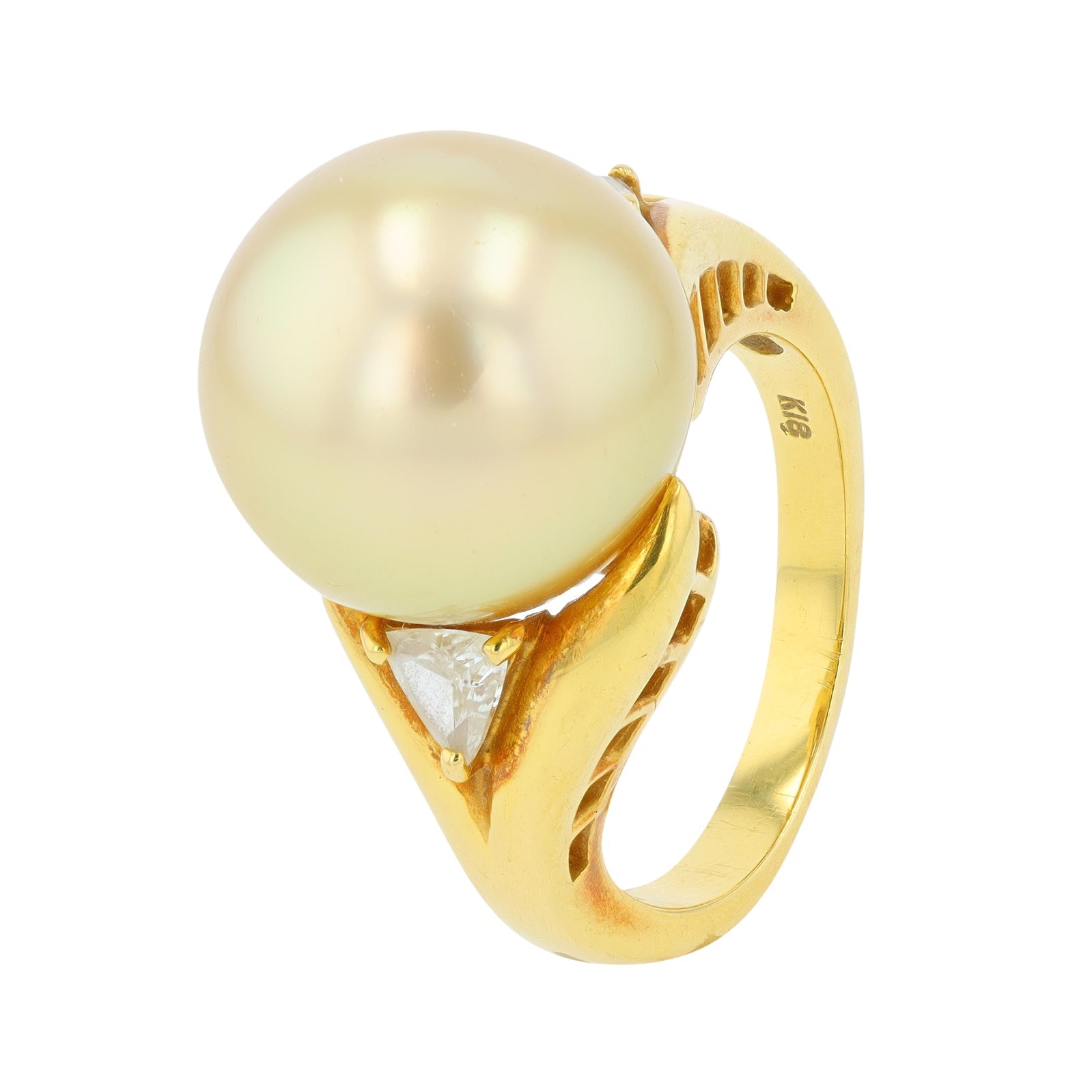 18K YG 13.7 MM Golden Pearl