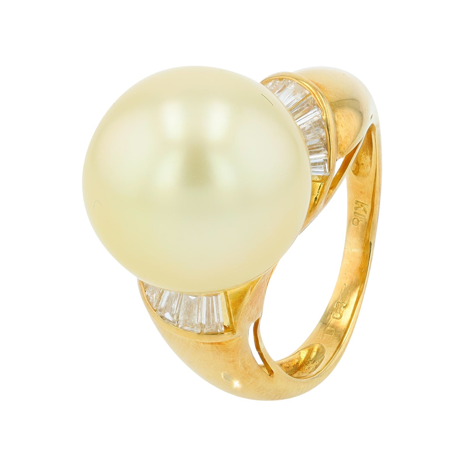 18K YG 13.4 MM Pearl Ring