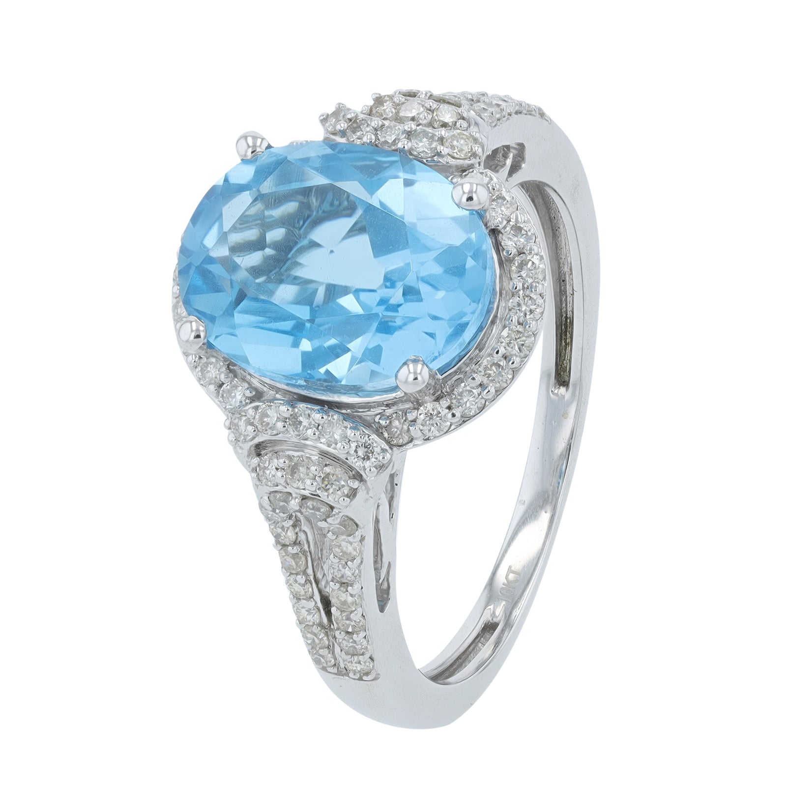 10K WG 3 CT Blue Topaz Ring