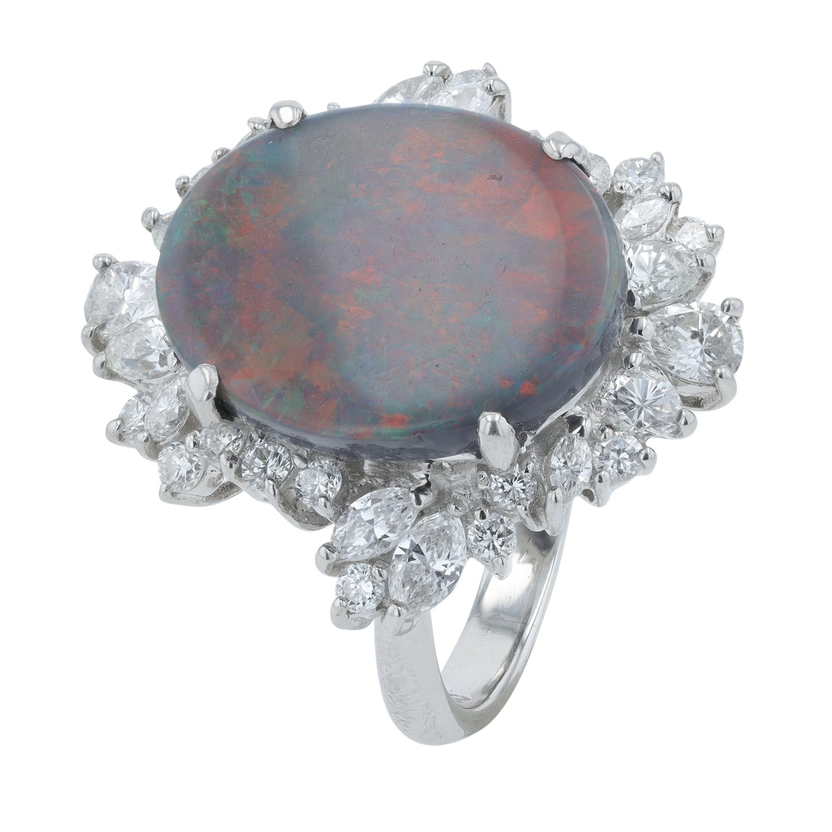 PT900 5.736 CT Black Opal Cocktail Ring