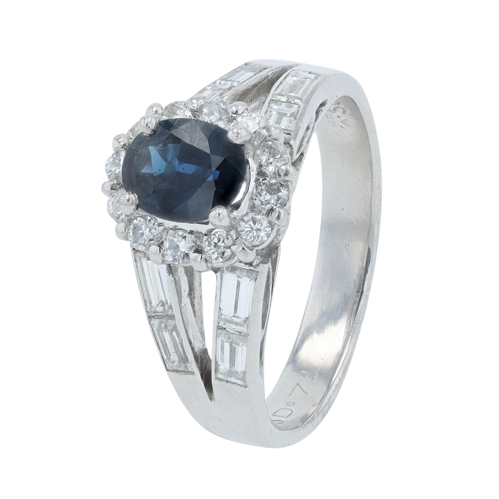 14K WG .70 CTW Sapphire Center Ring