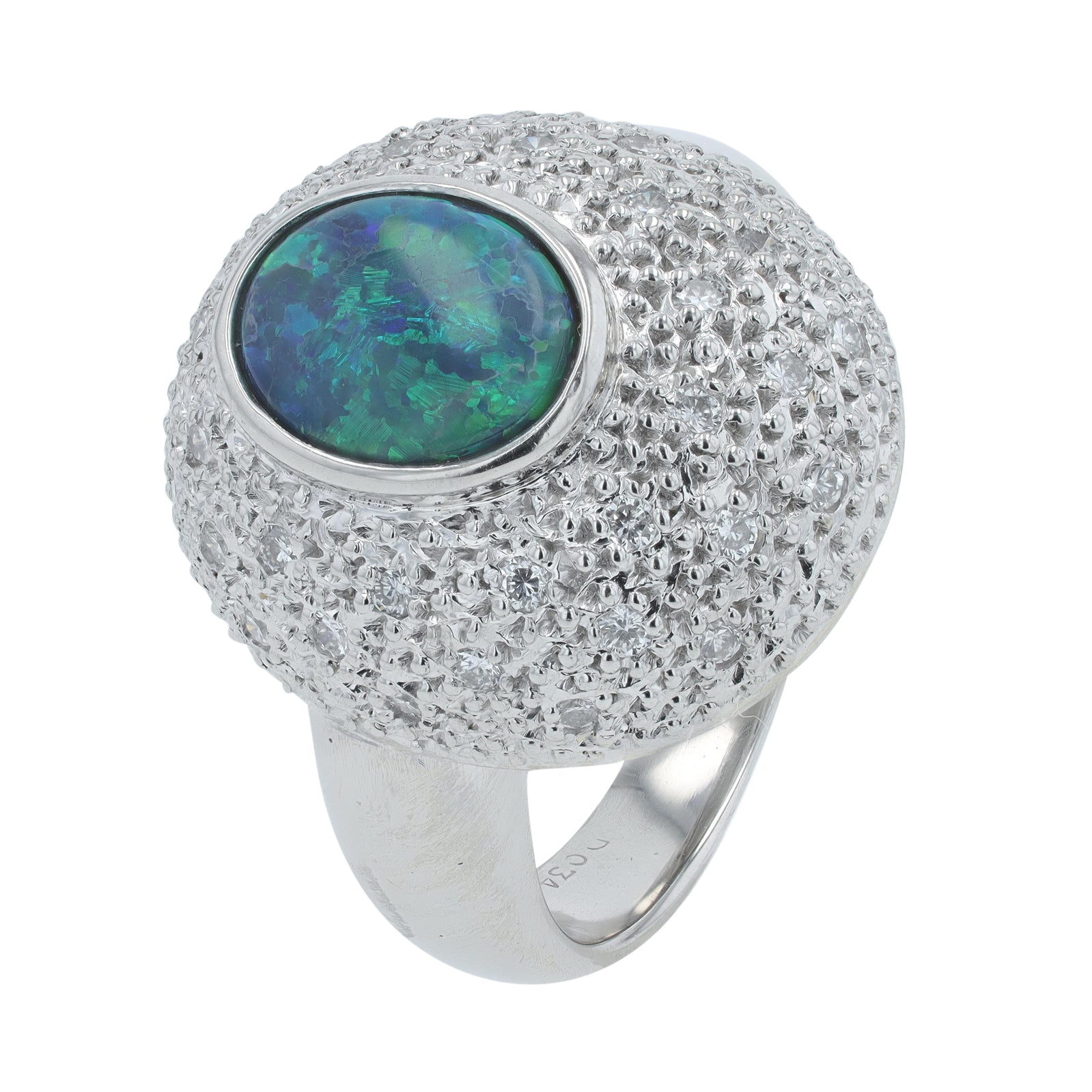 PT900 1.25 CT Black Opal Ring