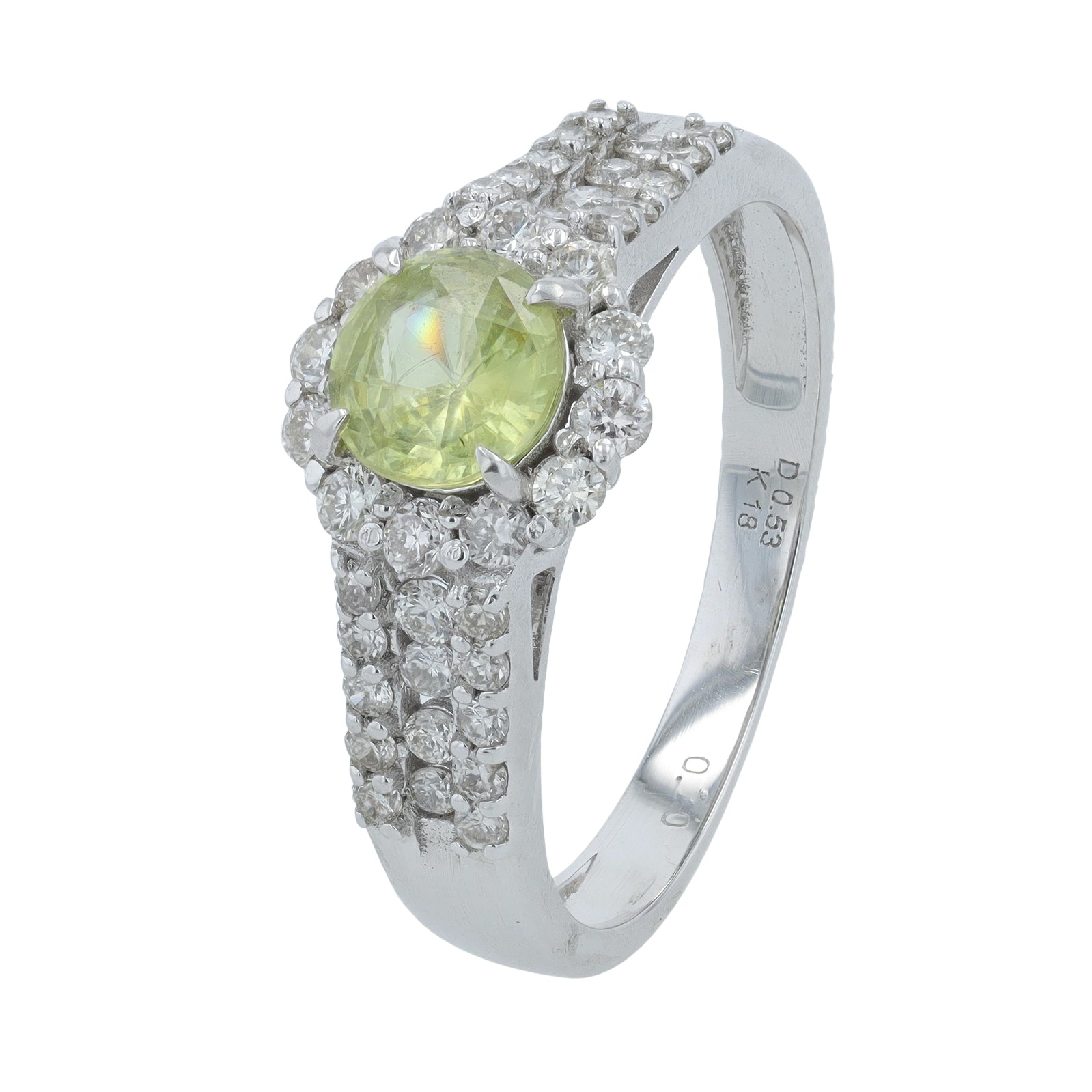 18K WG .70 CT Sphene