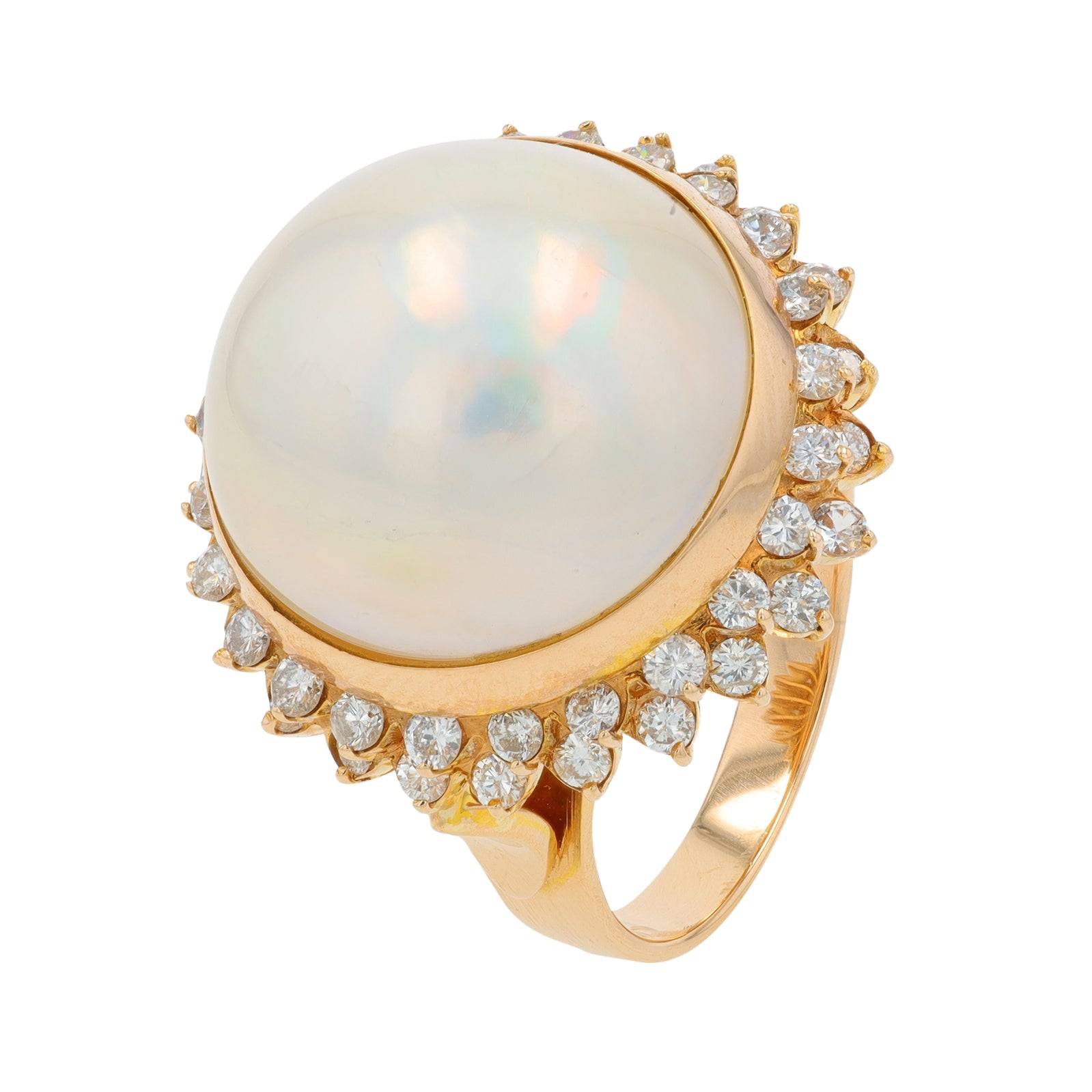 18K YG Mabe Pearl Ring