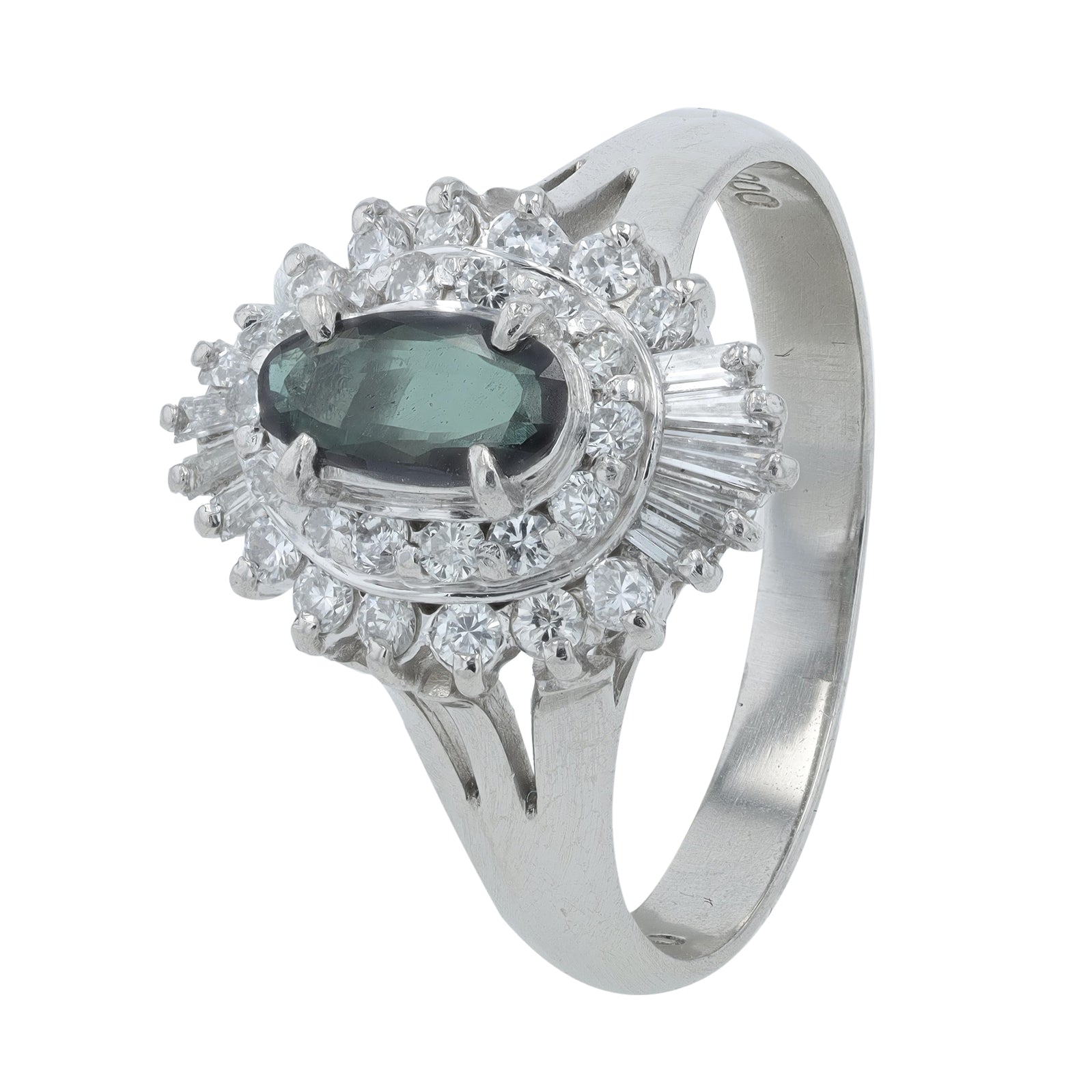 PT900 .36 CT Tourmaline Center Ring