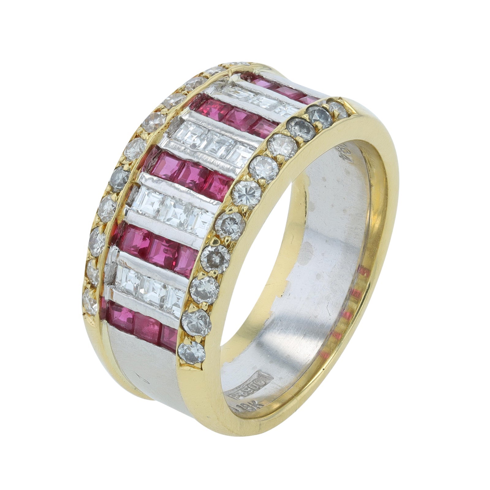 PT900/18K YG .82 CTW Ruby & Diamond Ring