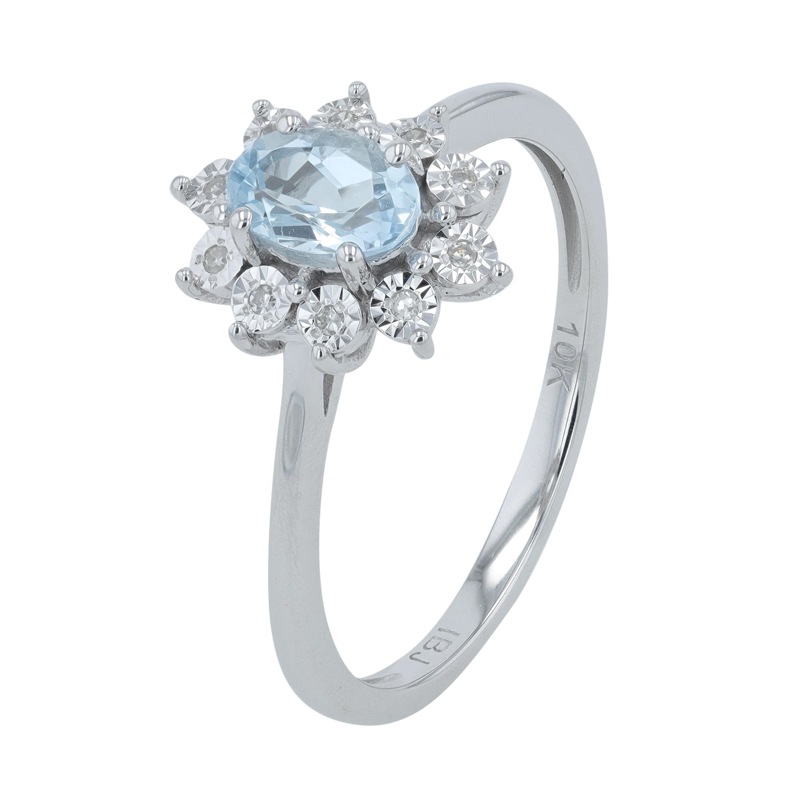 10K Gemstone Halo Ring<p><strong>More Colors Available</p></strong>