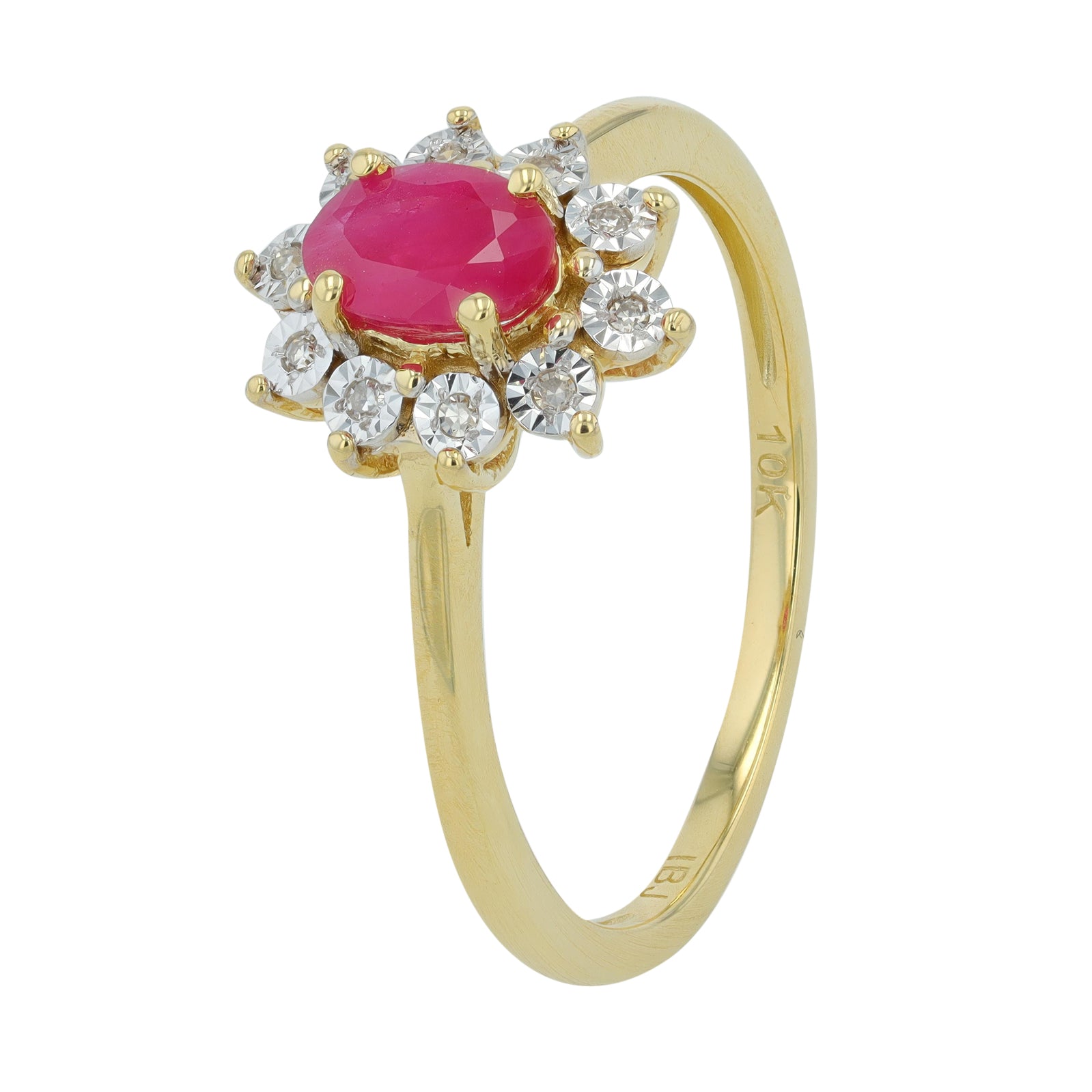 10K Gemstone Halo Ring<p><strong>More Colors Available</p></strong>