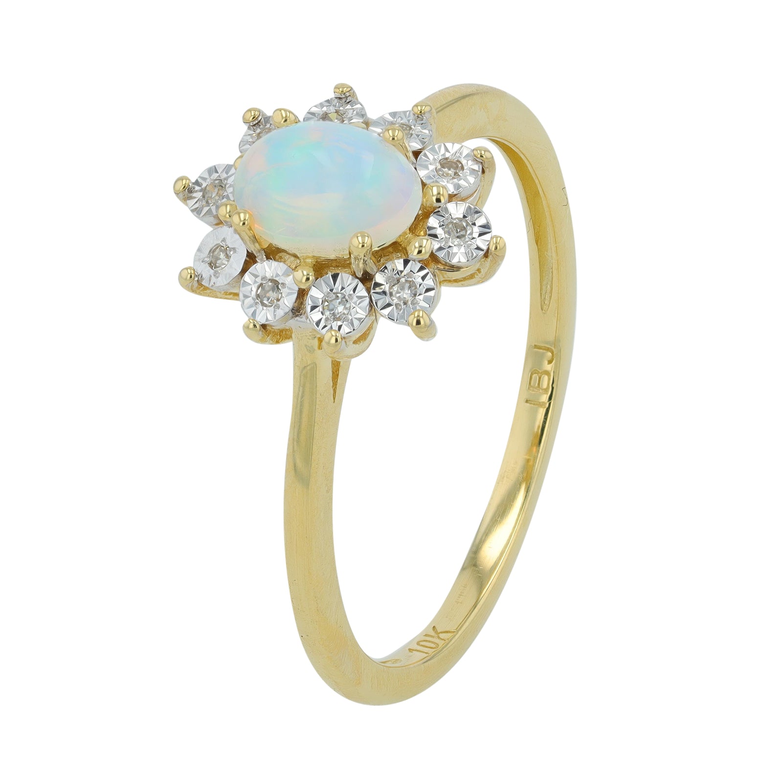 10K Gemstone Halo Ring<p><strong>More Colors Available</p></strong>
