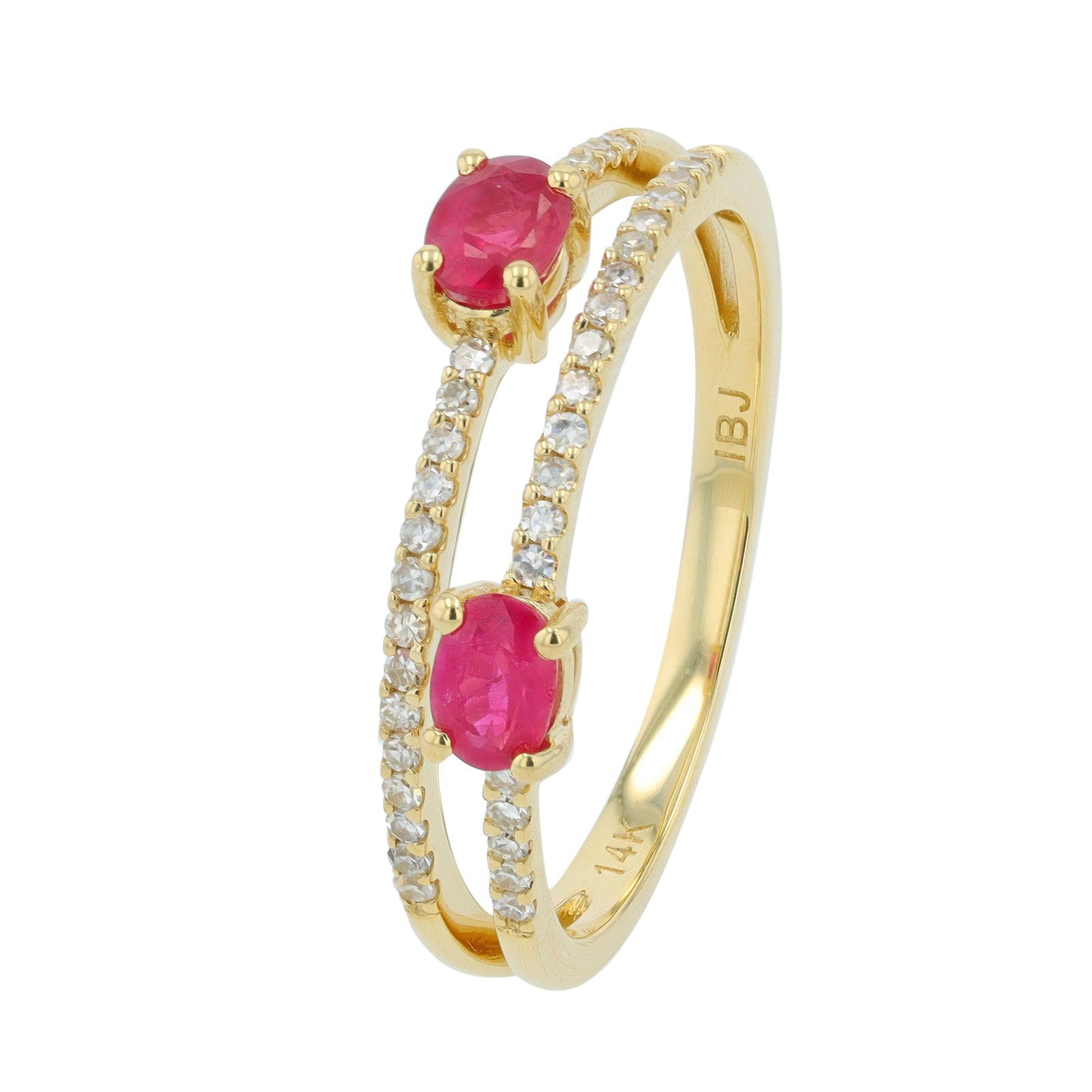 14K Gemstone Split Band Ring<p><strong>More Colors Available</p></strong>