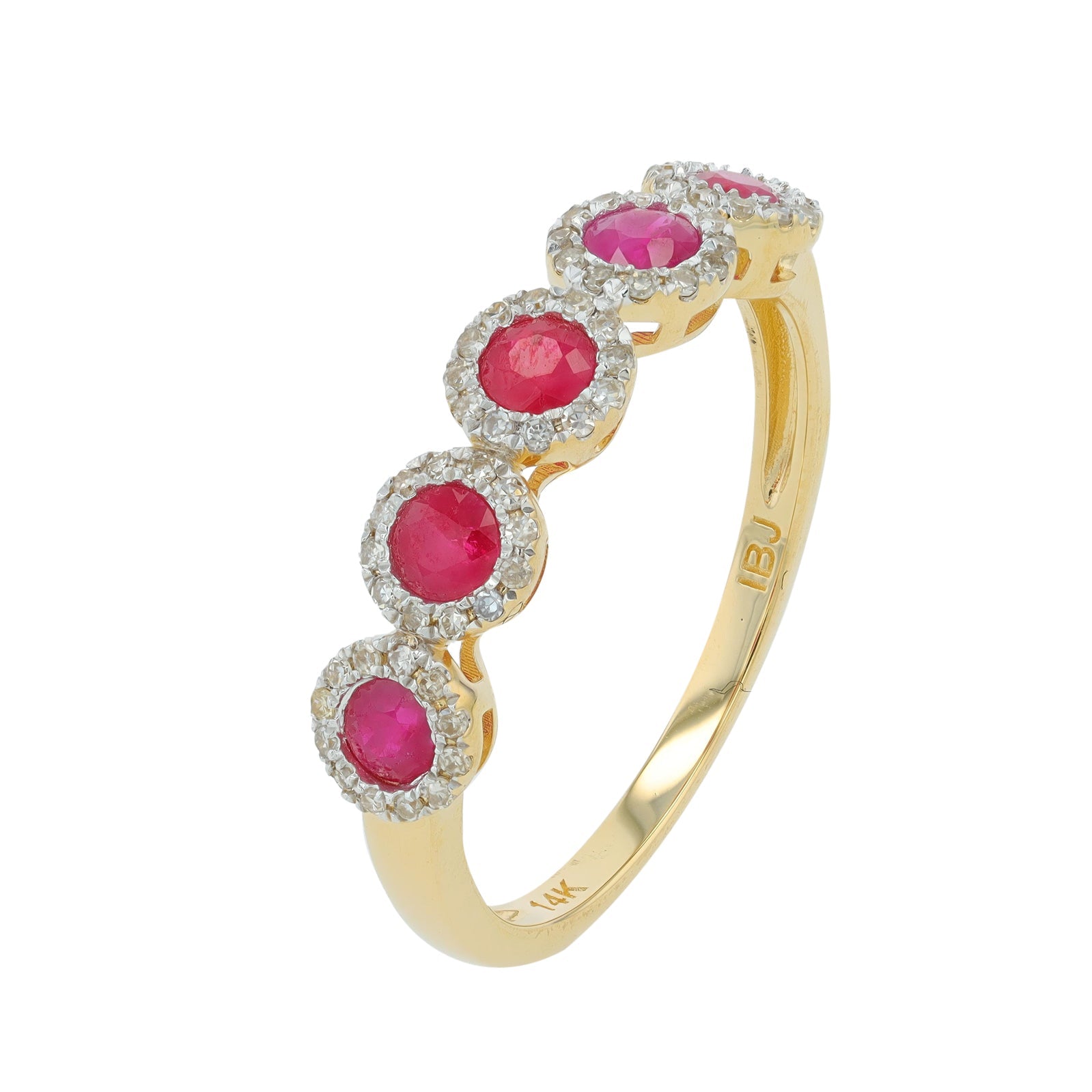 14K WG Gemstone Halo Stackable Band<p><strong>More Colors Available</p></strong>
