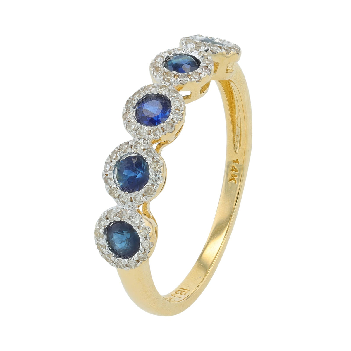 14K WG Gemstone Halo Stackable Band<p><strong>More Colors Available</p></strong>