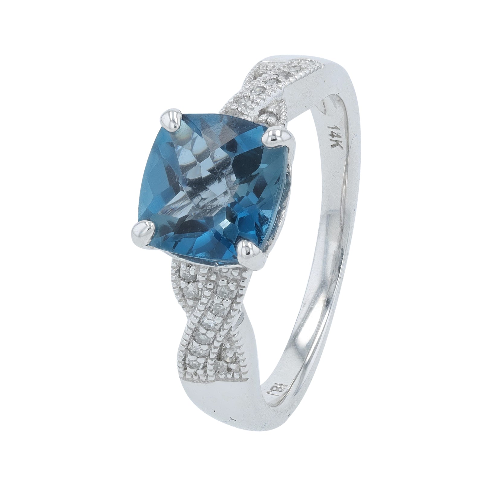 14K WG Gemstone Crossover Ring<p><strong>More Colors Available</p></strong>