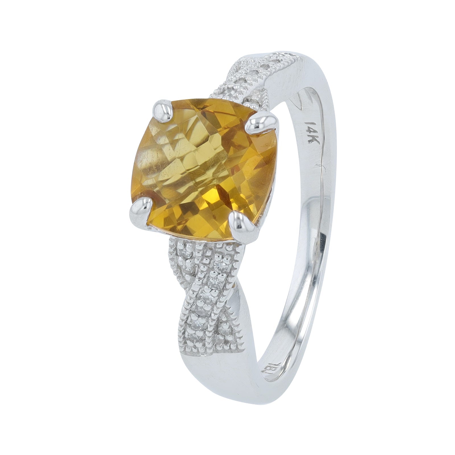 14K WG Gemstone Crossover Ring<p><strong>More Colors Available</p></strong>