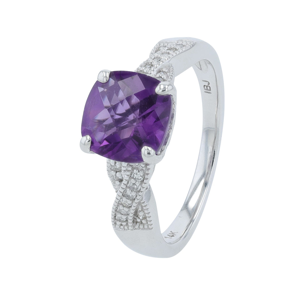 14K WG Gemstone Crossover Ring<p><strong>More Colors Available</p></strong>