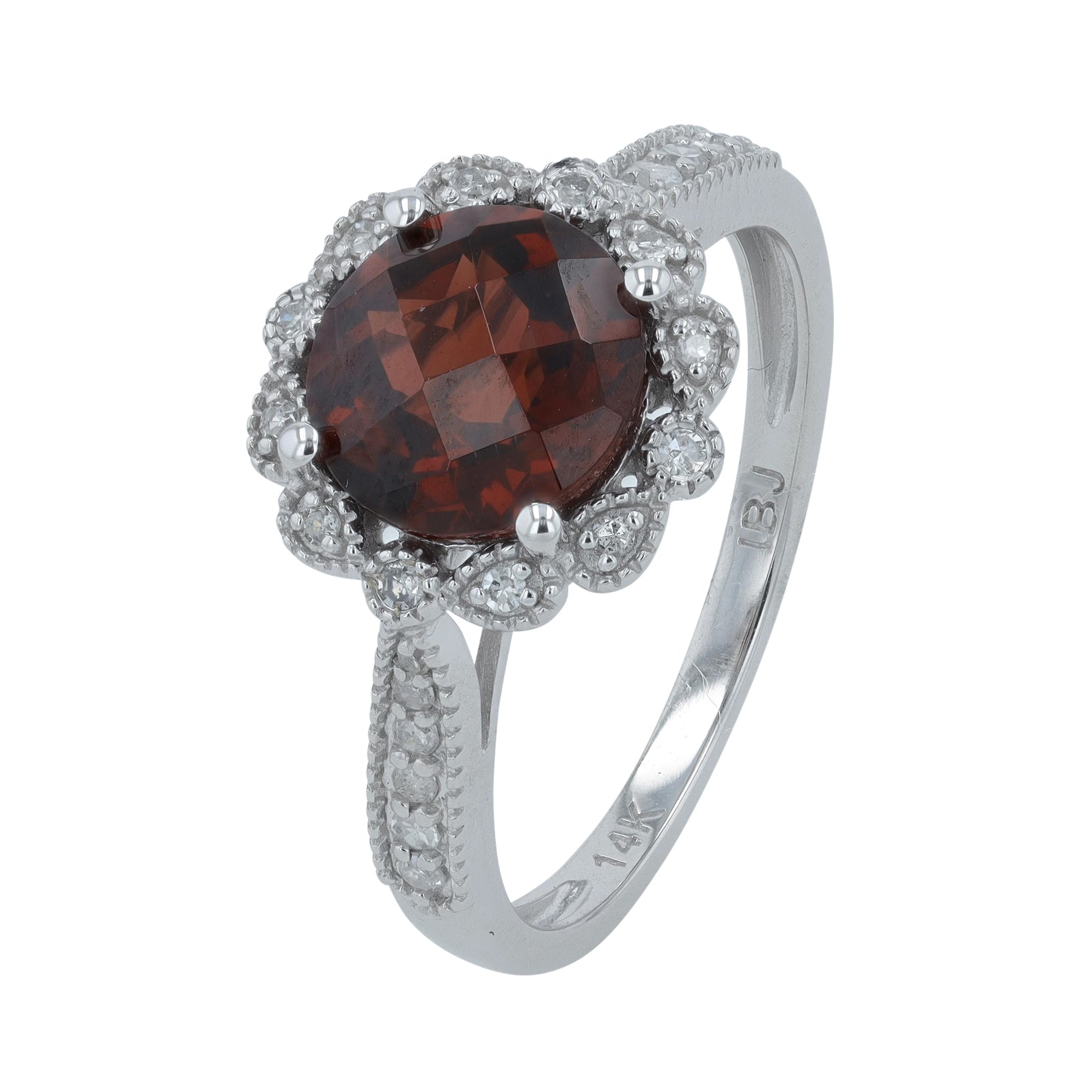 14K Gemstone Halo Ring<p><strong>More Colors Available</p></strong>