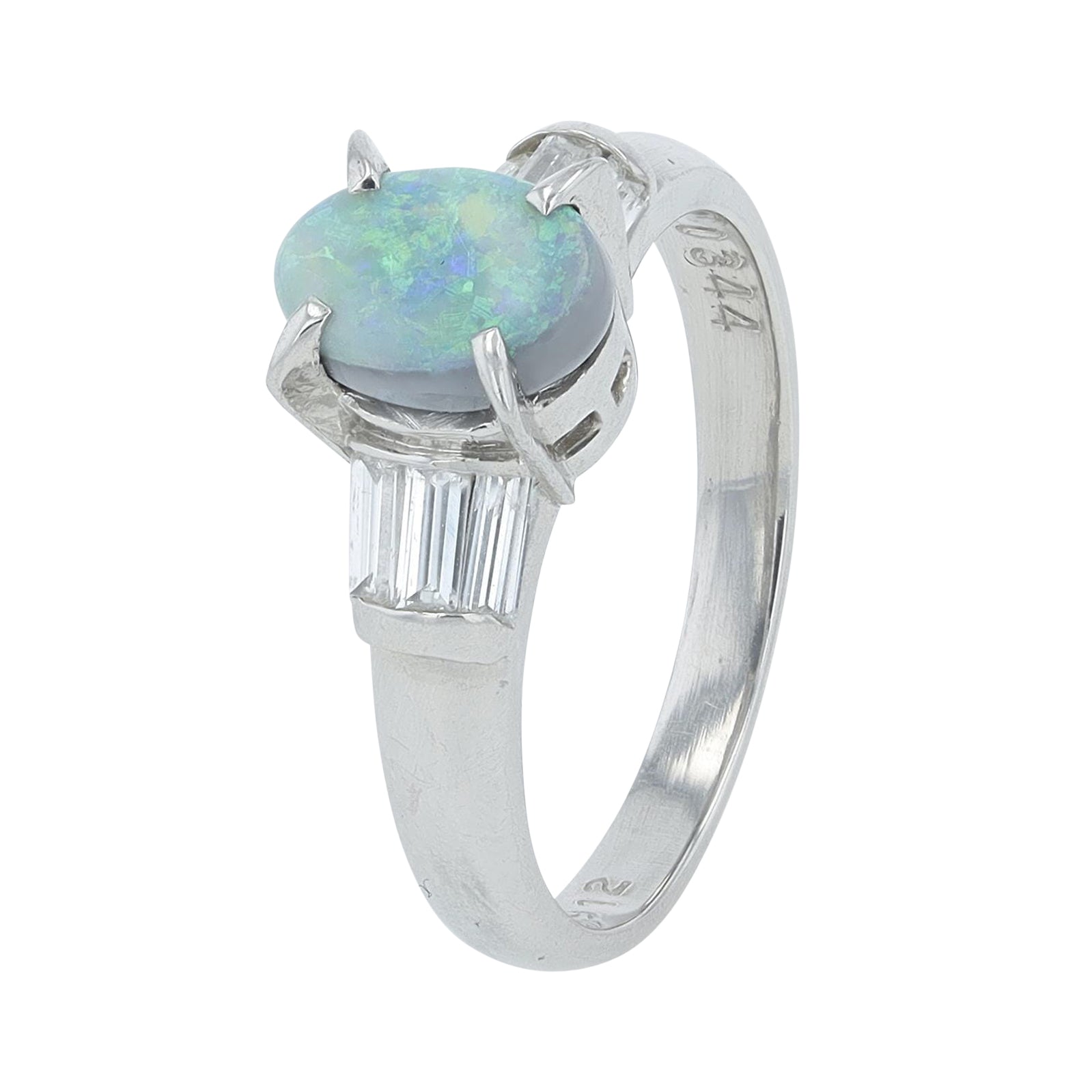 PT900 0.912 CT Black Opal Ring