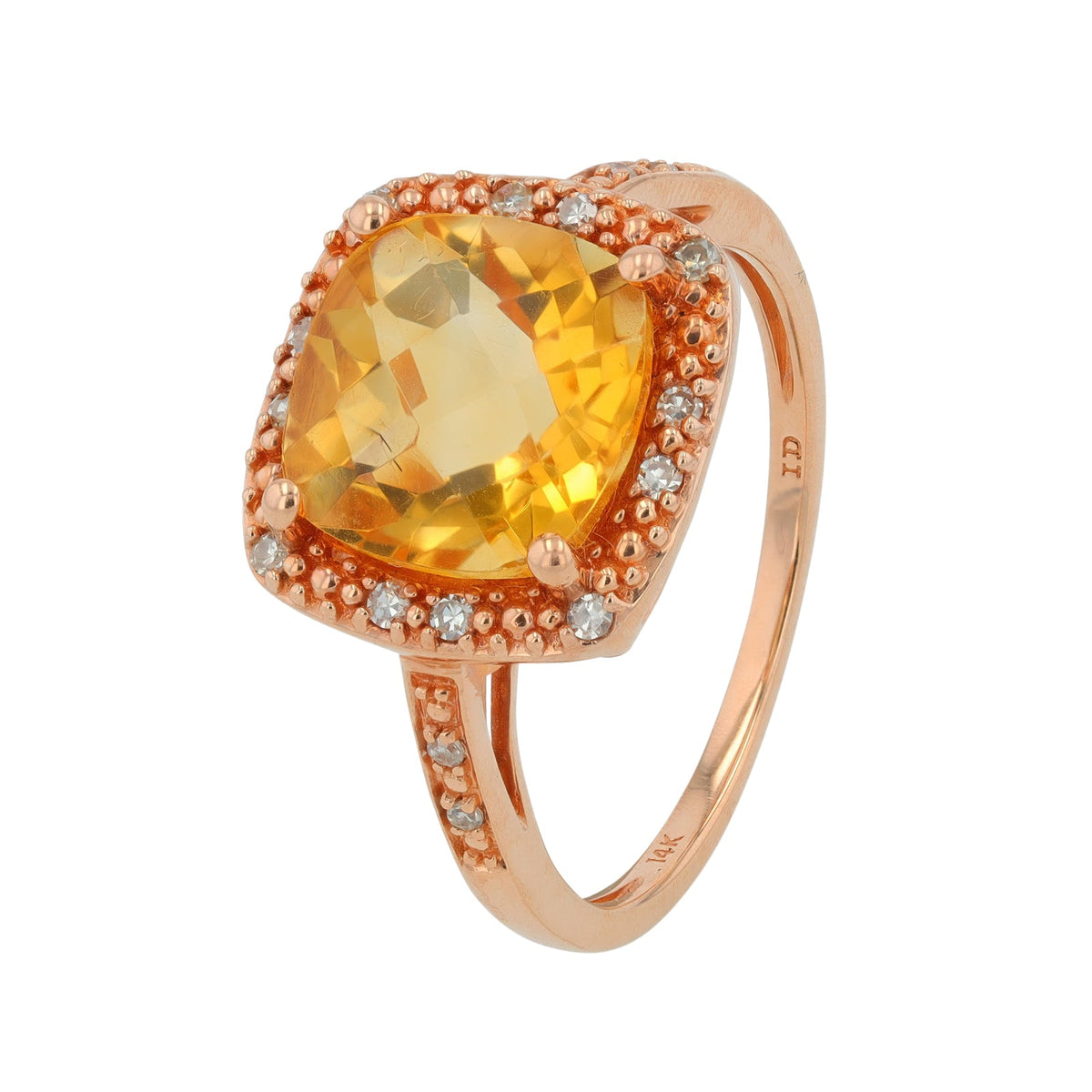 14K Checkerboard Cushion Cut Gemstone Ring<p><strong>More Colors Available</p></strong>