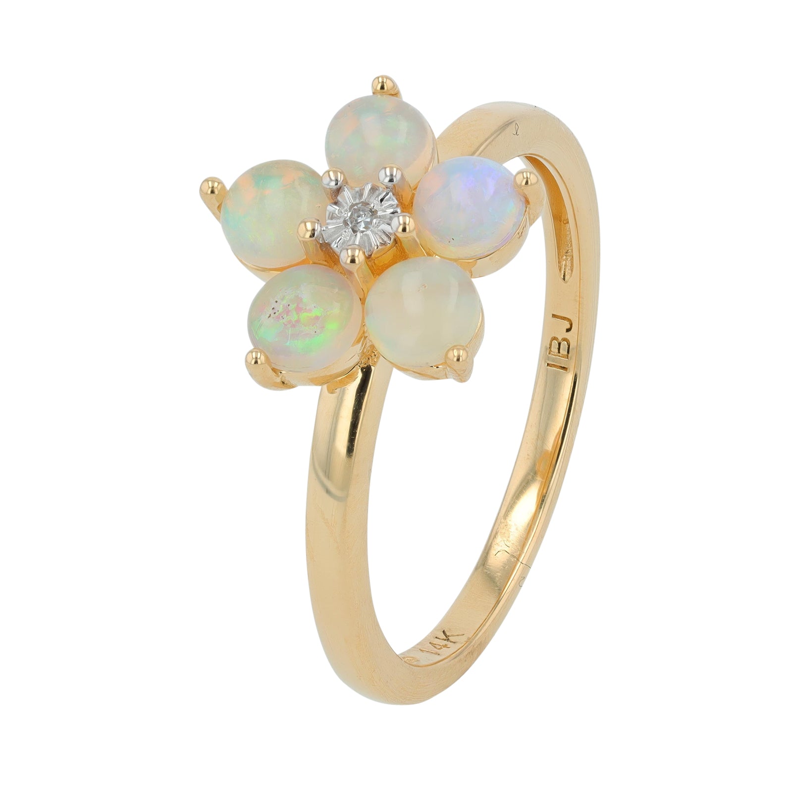 14K Opal Flower Ring<p><strong>More Colors Available</p></strong>