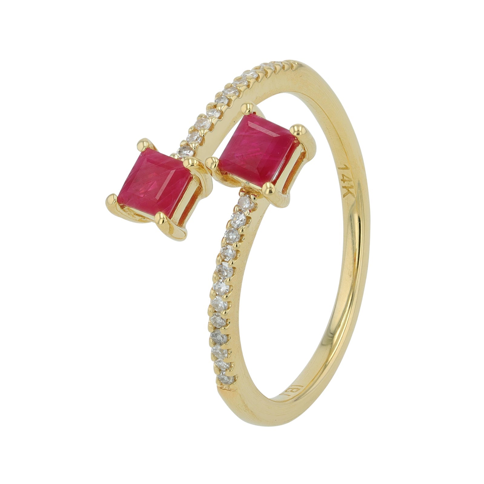 14K Gemstone Bypass Ring<p><strong>More Colors Available</p></strong>