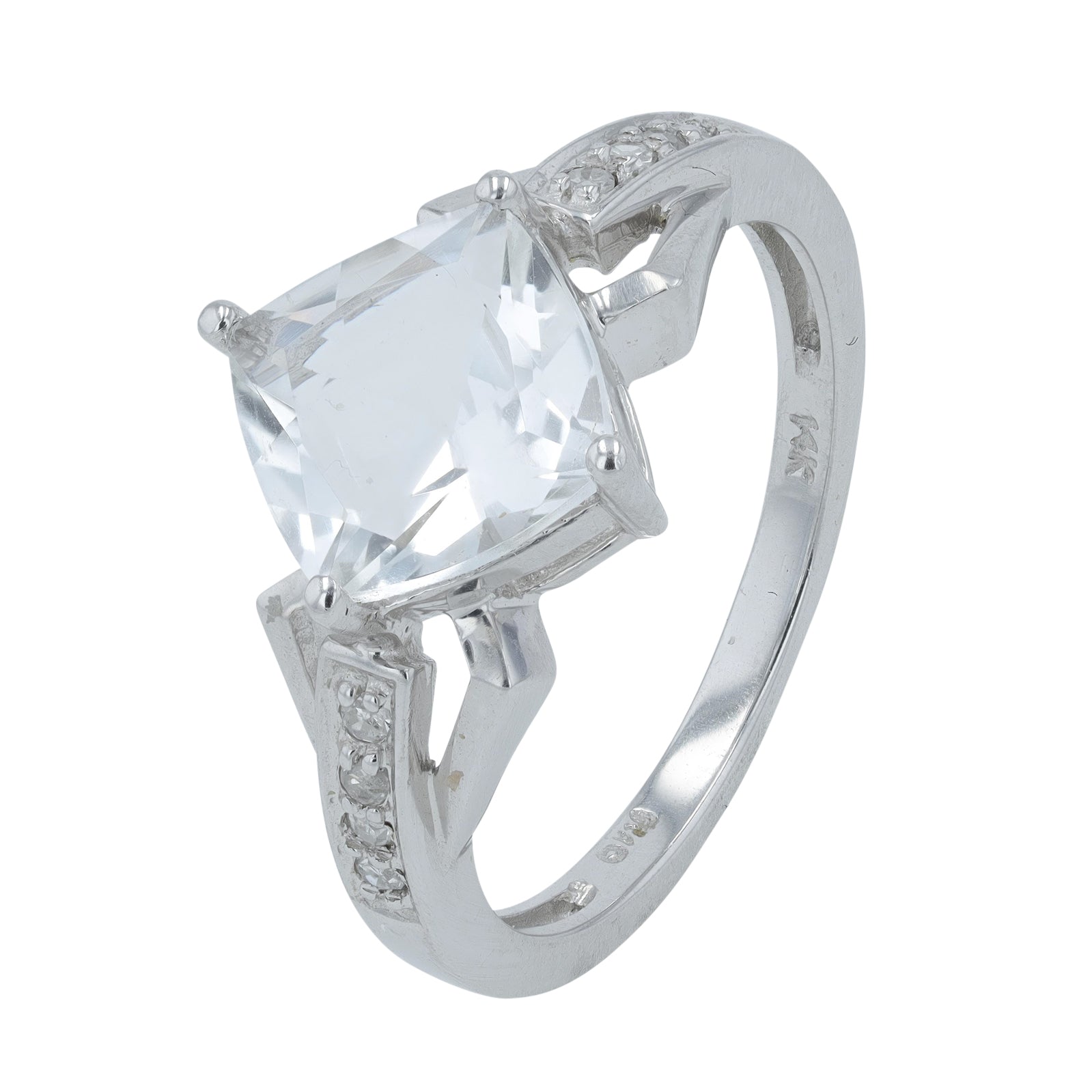 14K WG White Topaz Ring