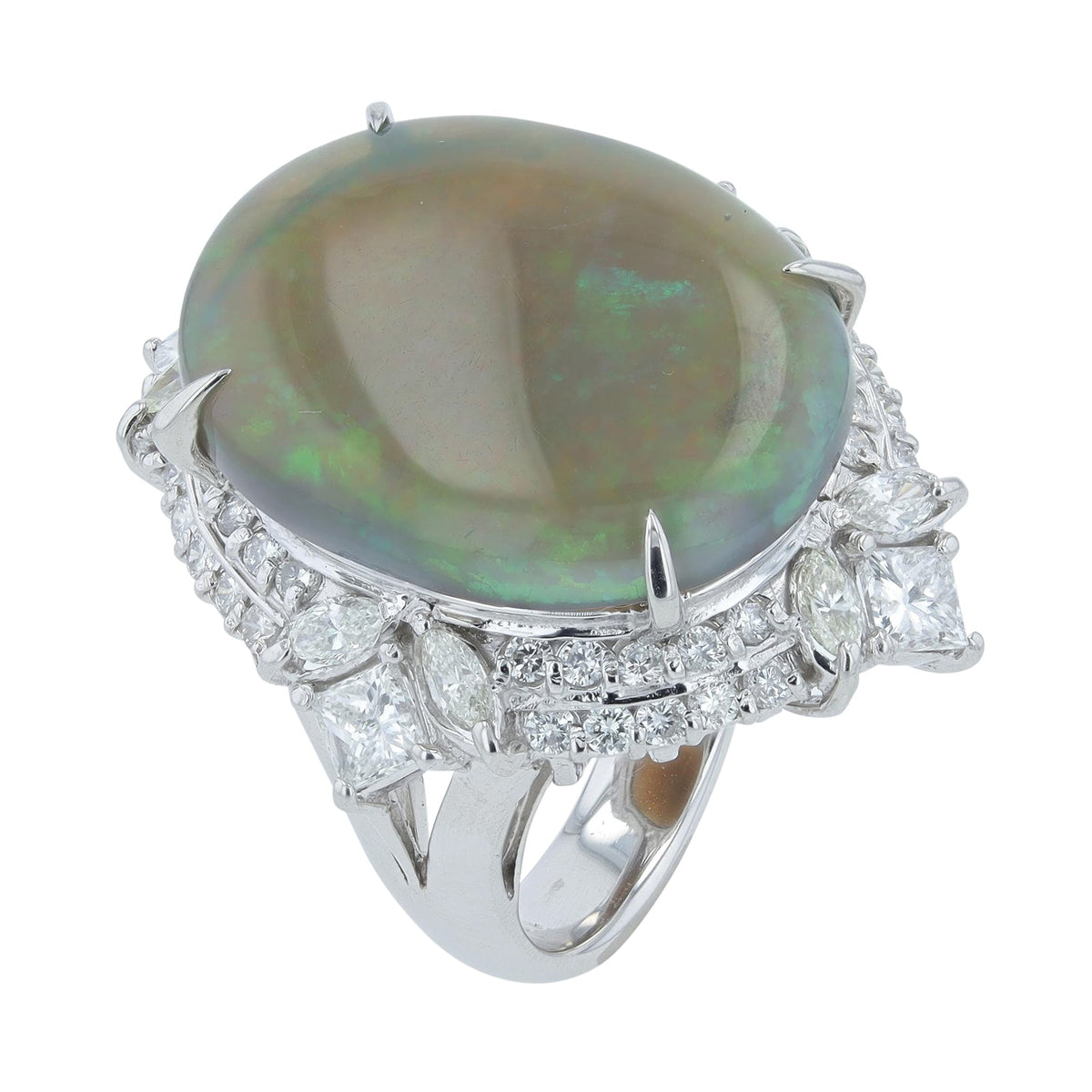 PT900 16.29 CT Black Opal Cocktail Ring