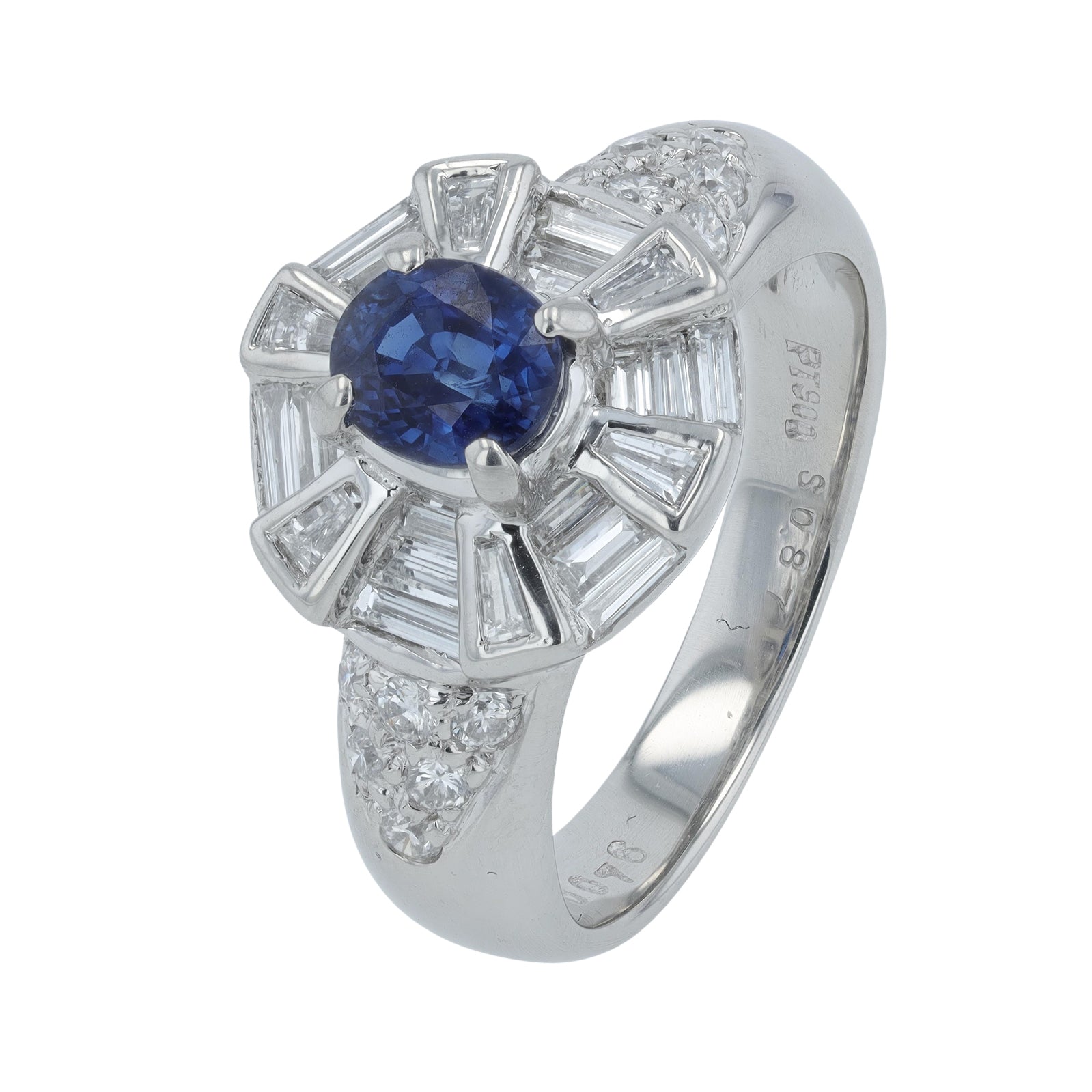 PT900 .87 CT Sapphire Ring