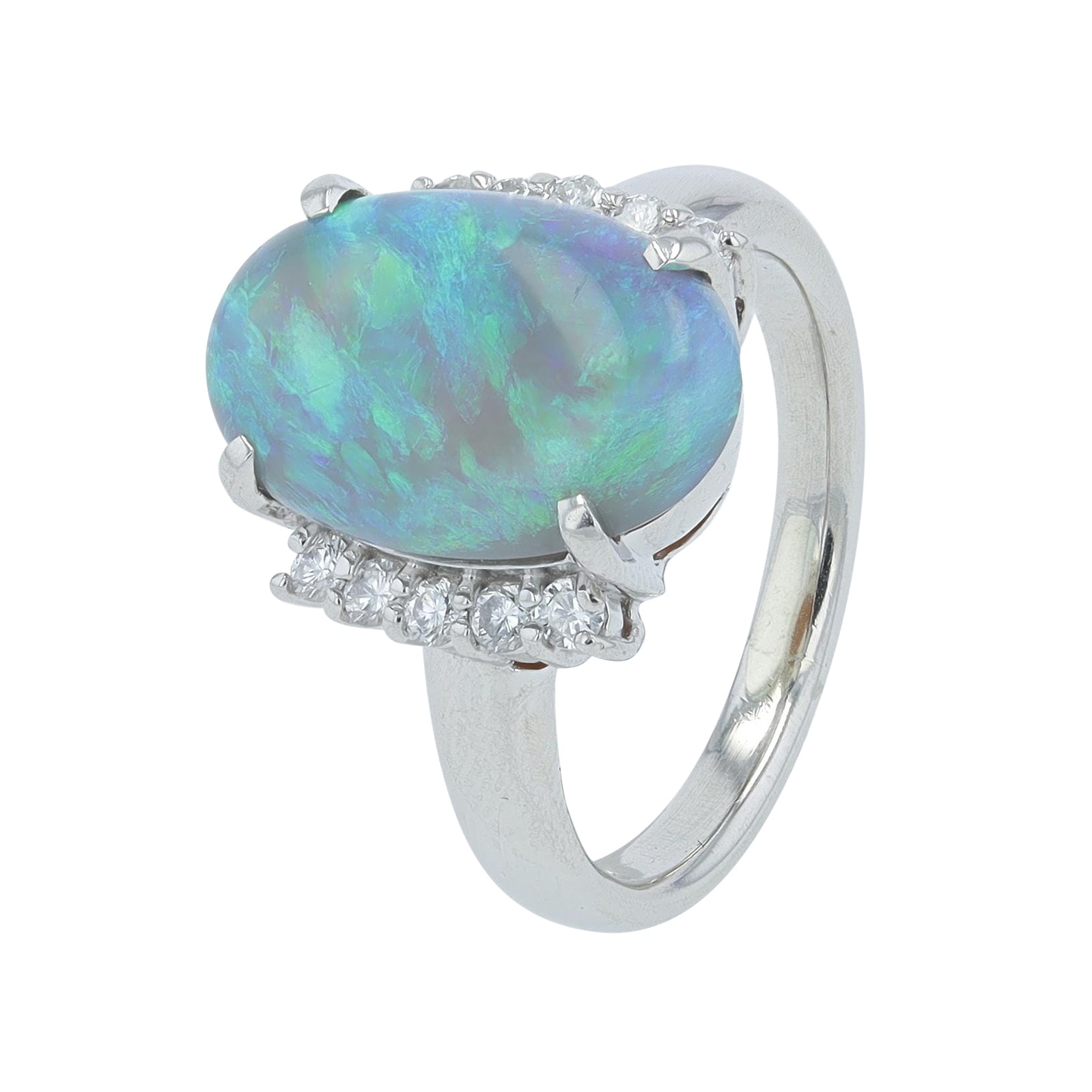 PT900 3.85 CT Black Opal Ring