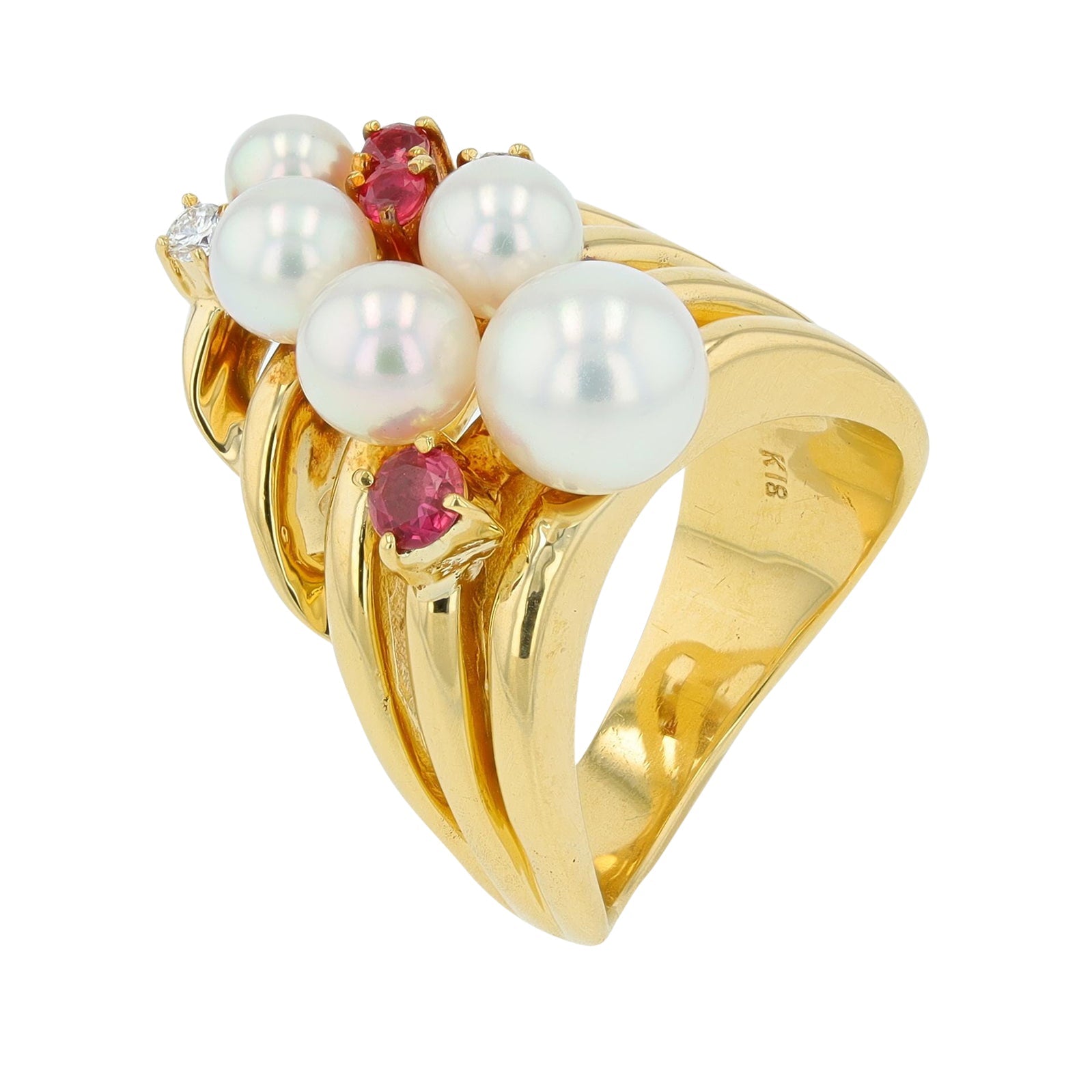 18K YG Pearl Cocktail Ring