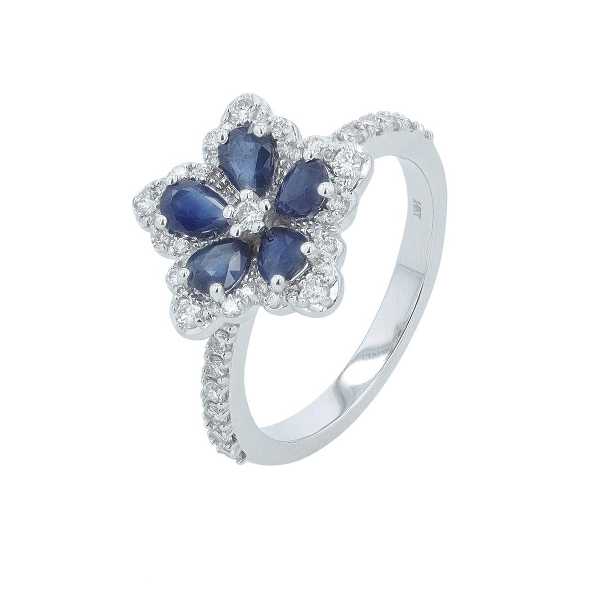 14K Gemstone Flower Ring<p><strong>More Colors Available</p></strong>