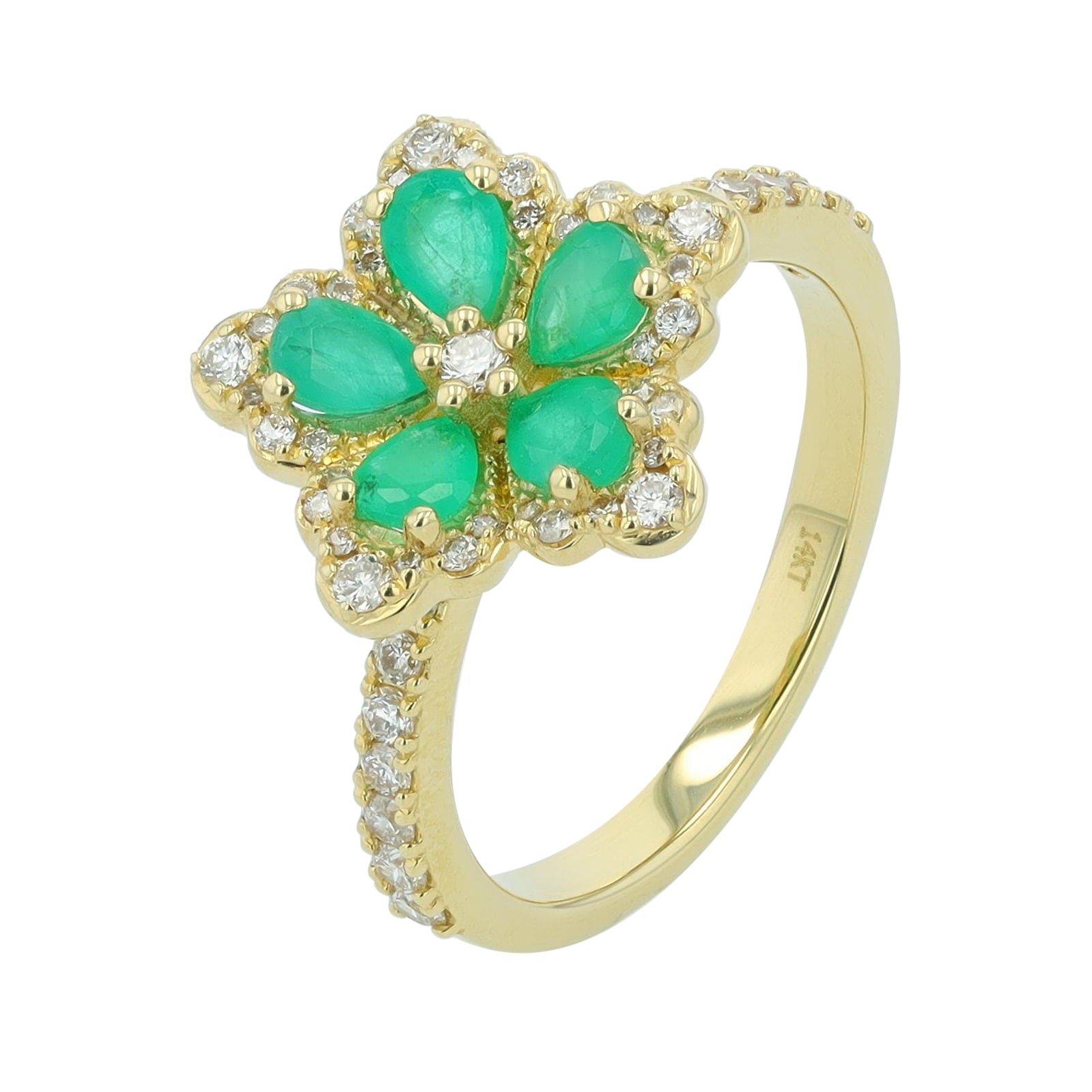 14K Gemstone Flower Ring<p><strong>More Colors Available</p></strong>