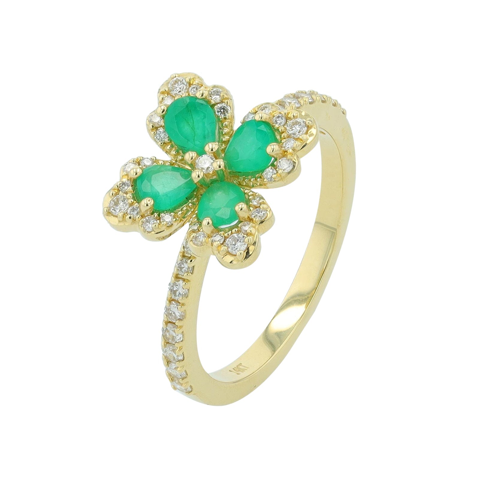 14K Gemstone Flower Ring<p><strong>More Colors Available</p></strong>