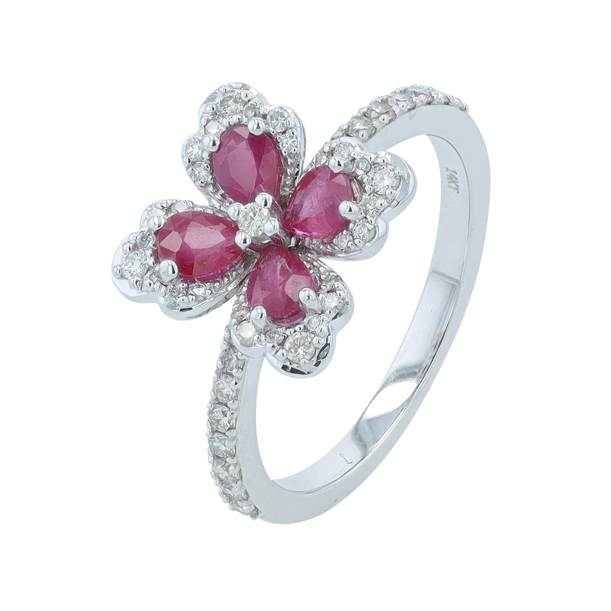 14K Gemstone Flower Ring<p><strong>More Colors Available</p></strong>