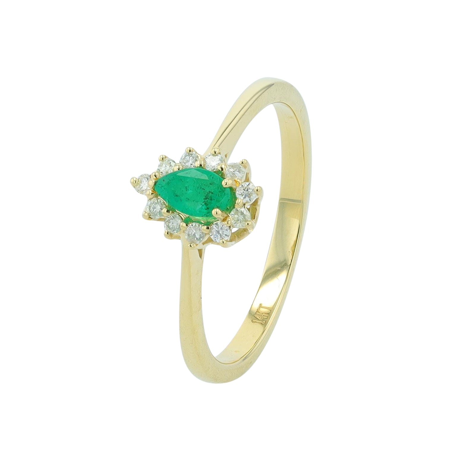14K YG .20 CT Emerald Ring