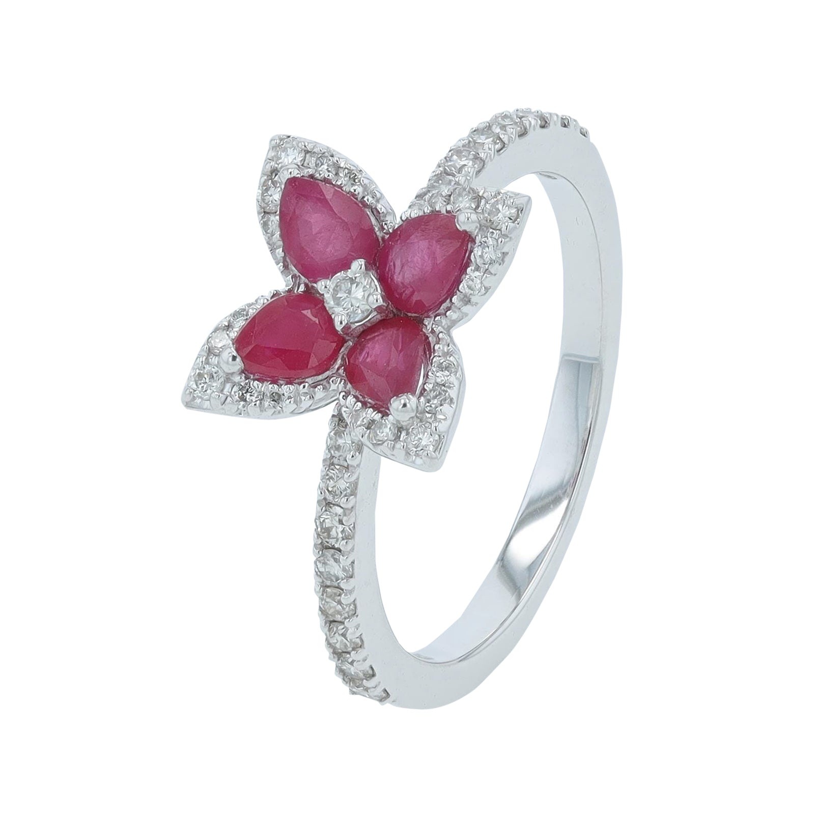 14K Gemstone Flower Ring<p><strong>More Colors Available</p></strong>