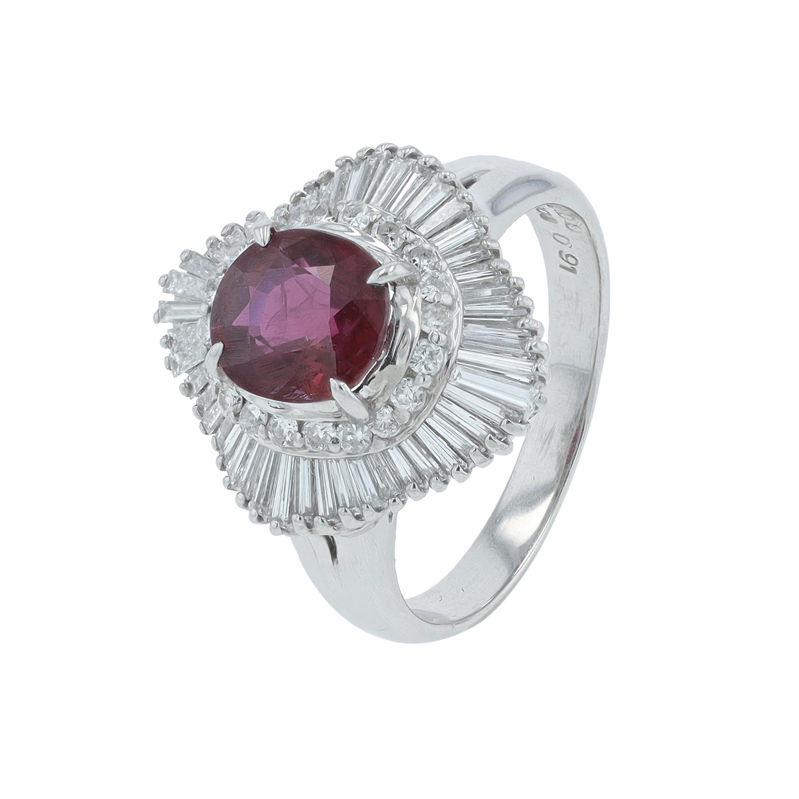 PT900 2 CT Ruby Ballerina Ring