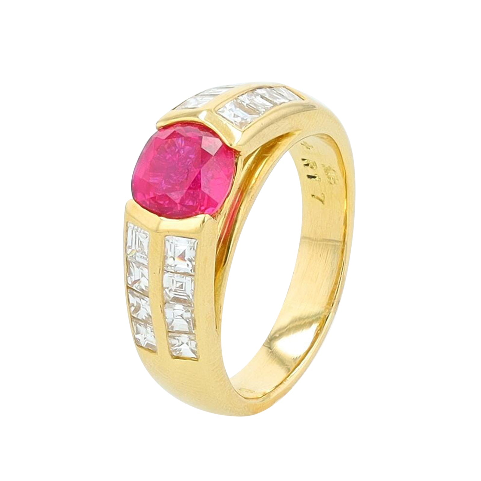 18K YG Southern Cross 1.70 CT Ruby Center Ring