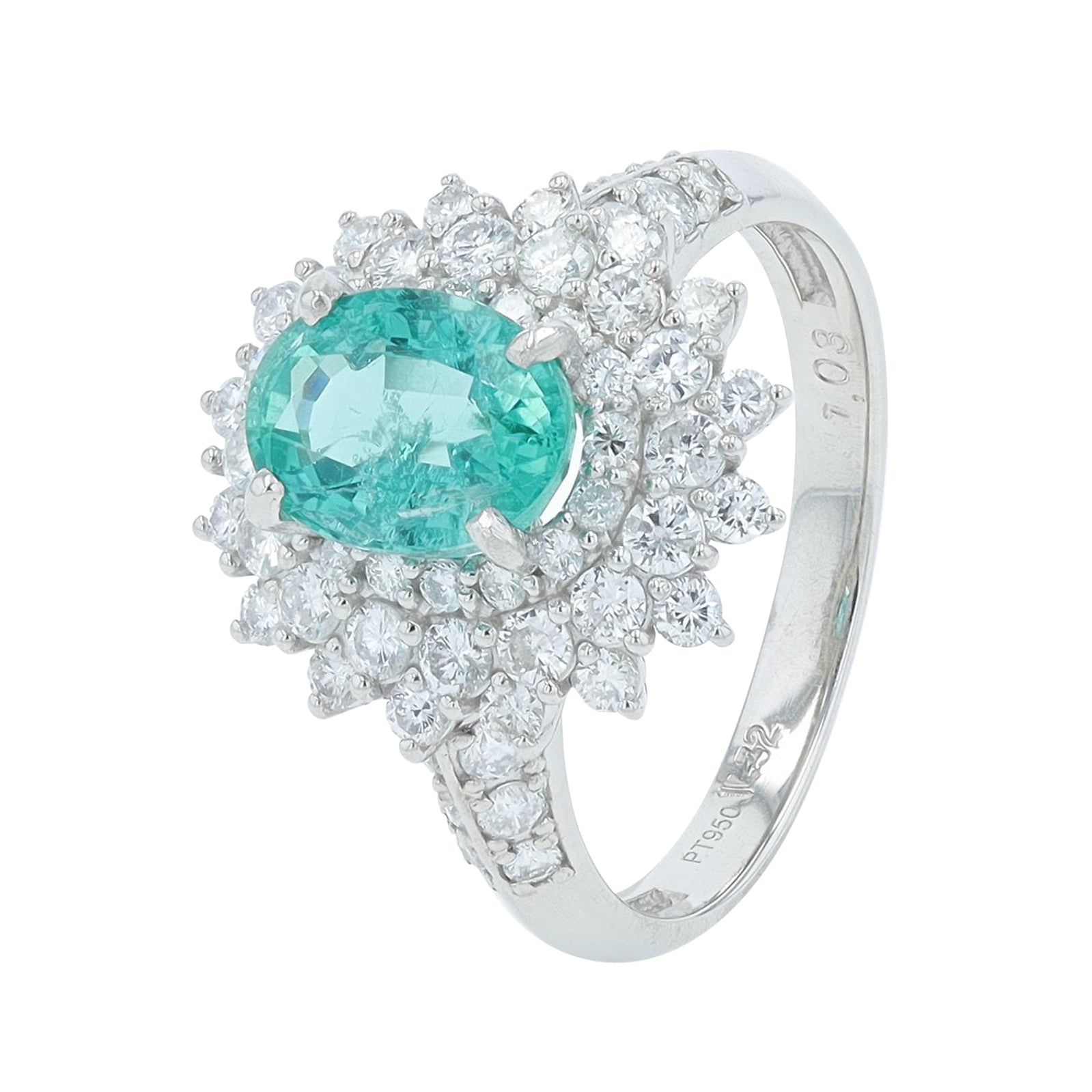 PT950 1.32 CT Emerald Ring
