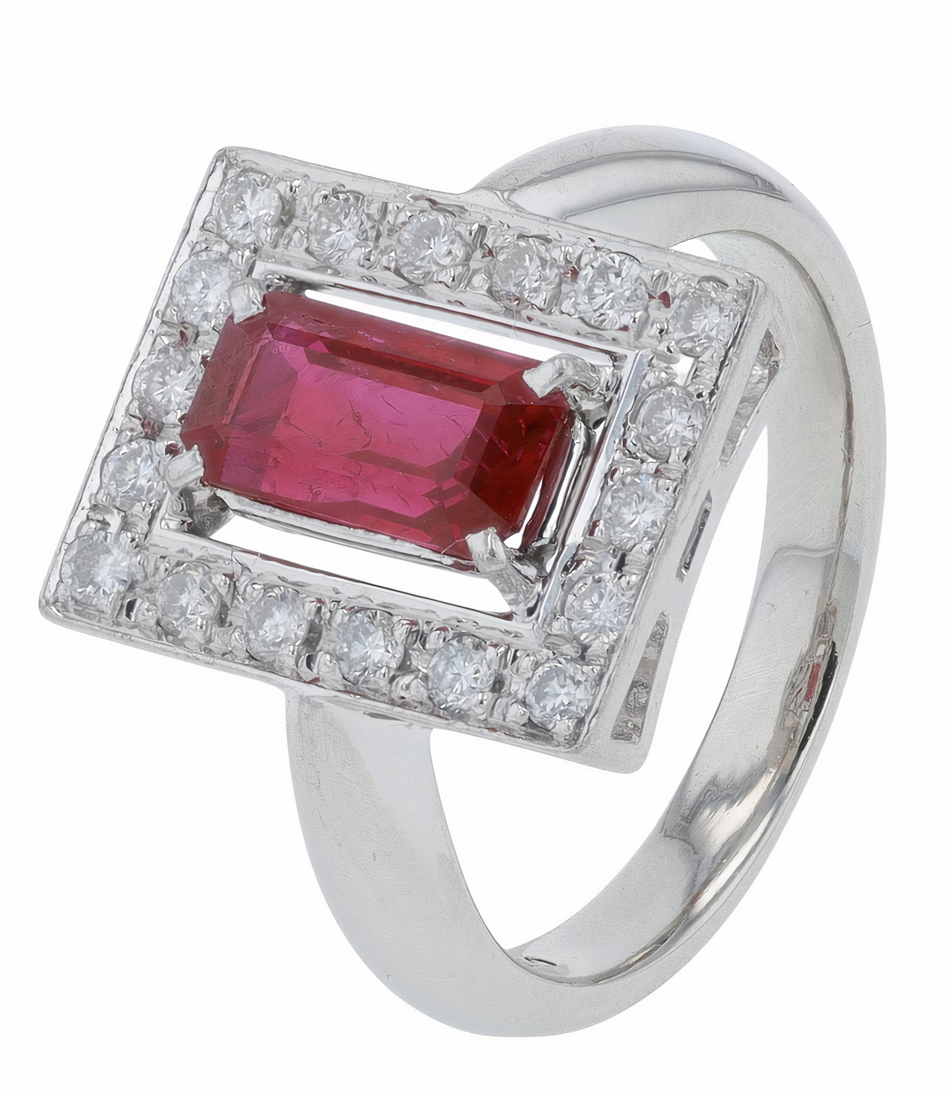 PT900 1.47 CT Ruby Halo Ring