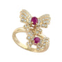 14K EFFY YG Diamond & Ruby Butterfly Ring
